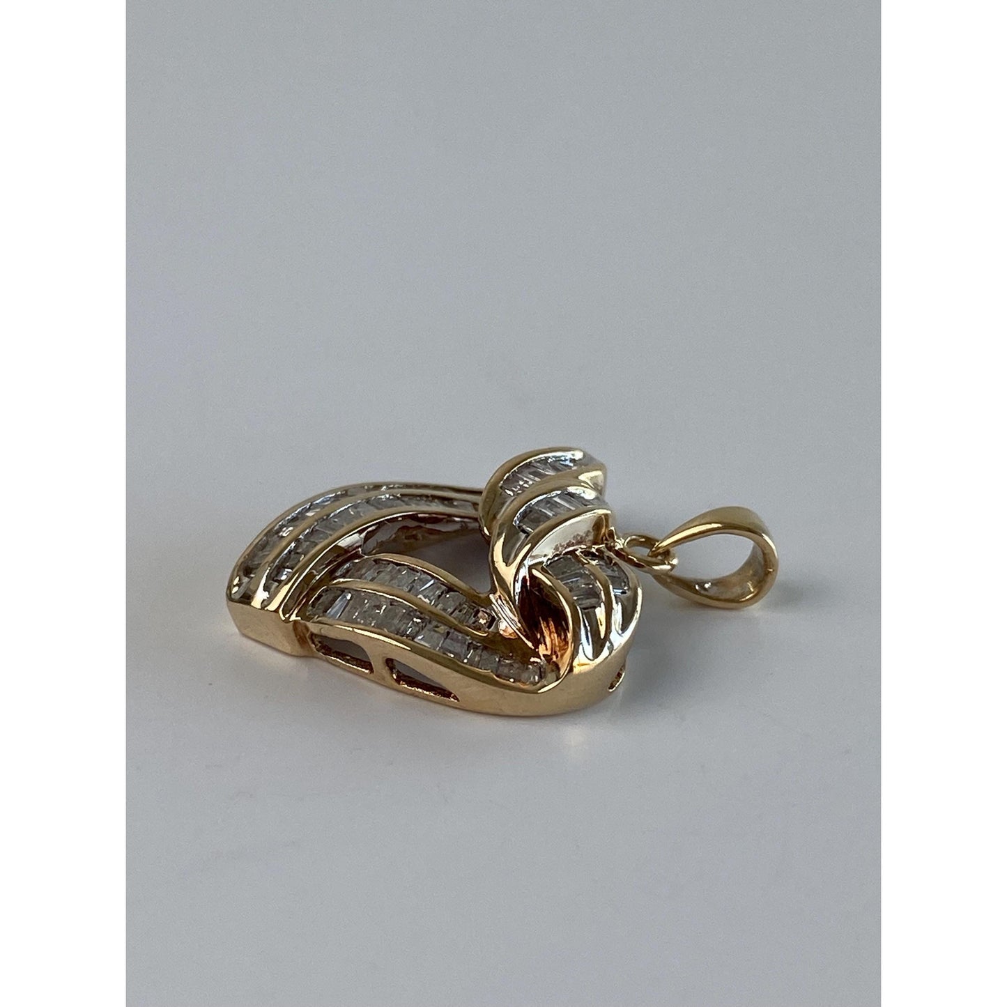 Vintage Solid 10k Yellow Gold Diamond Heart Charm
