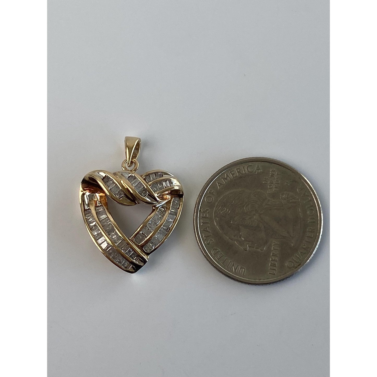 Vintage Solid 10k Yellow Gold Diamond Heart Charm