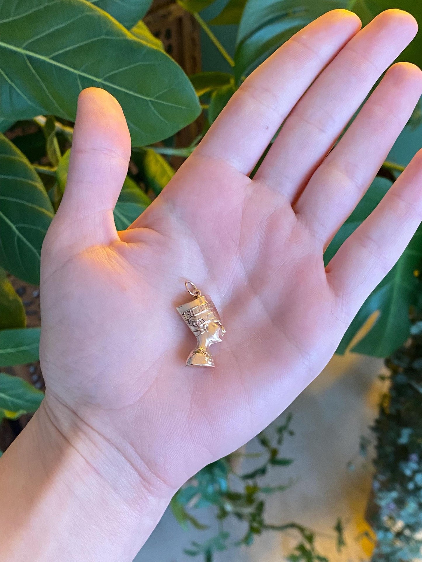 Vintage 14k Rose Gold Egyptian Nefertiti Charm