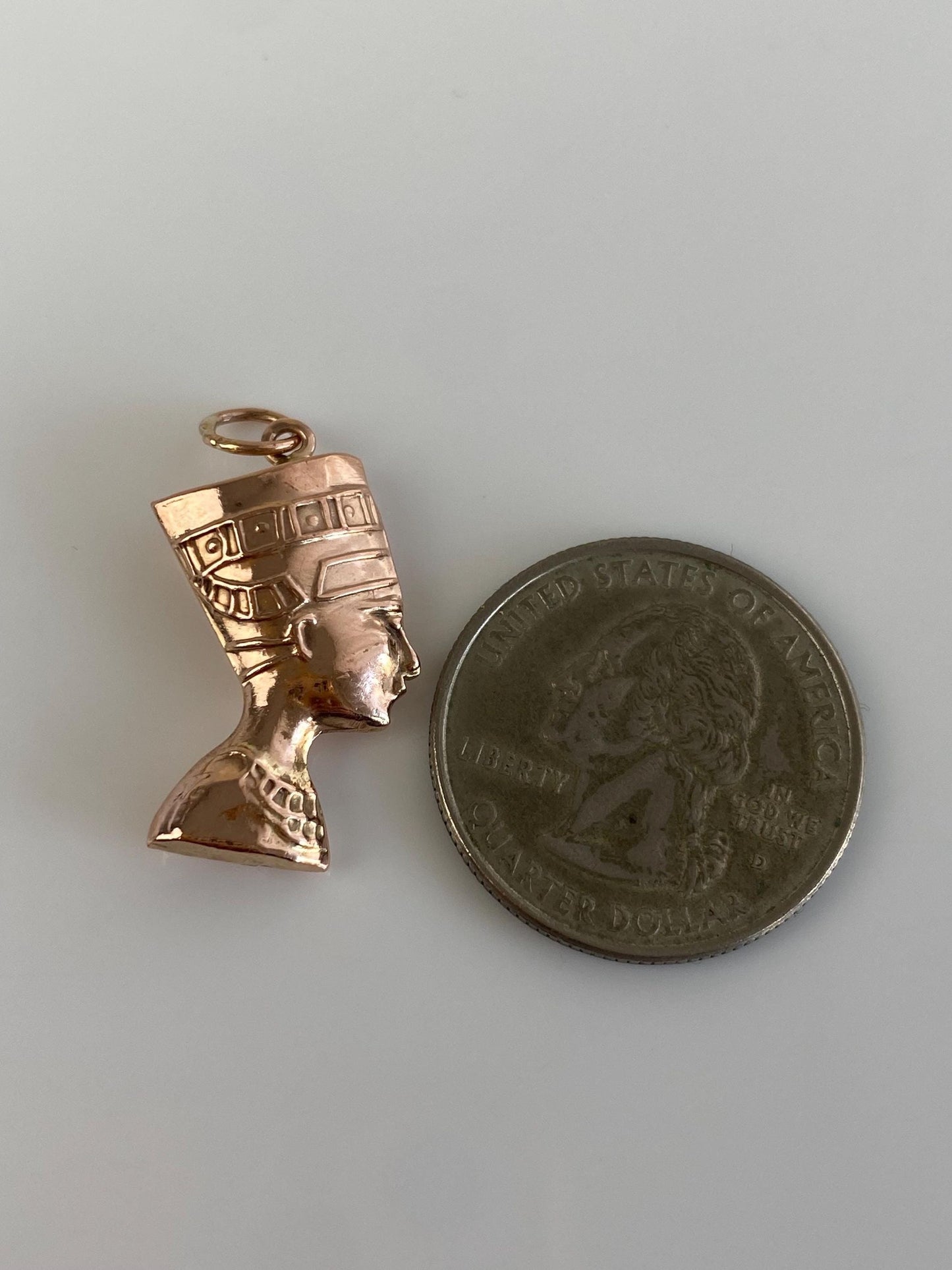Vintage 14k Rose Gold Egyptian Nefertiti Charm
