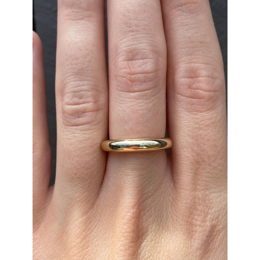 Vintage Solid 14k Yellow Gold Chunky Stacker Ring - Size 6