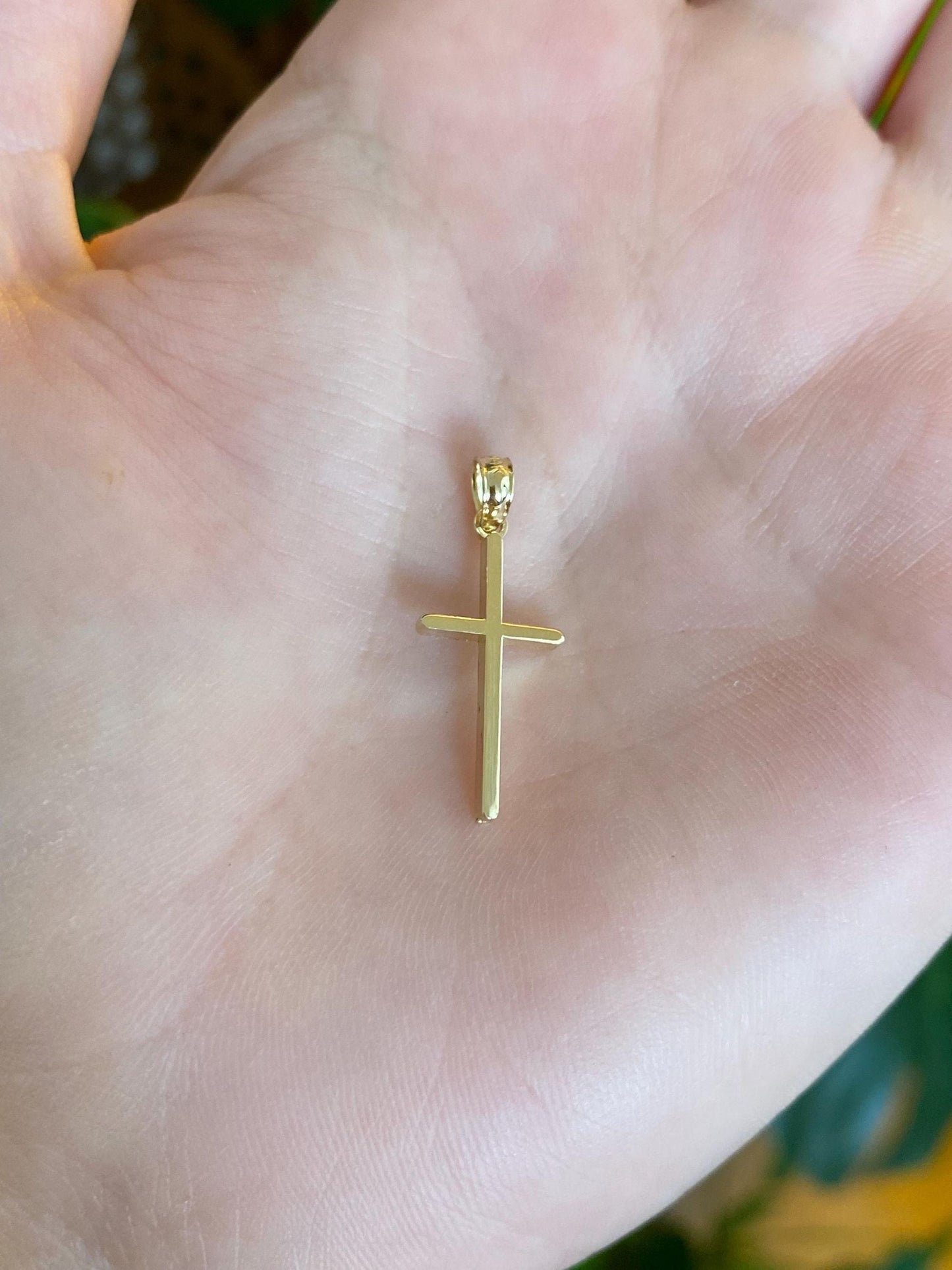 Vintage 14k Yellow Gold Cross Charm