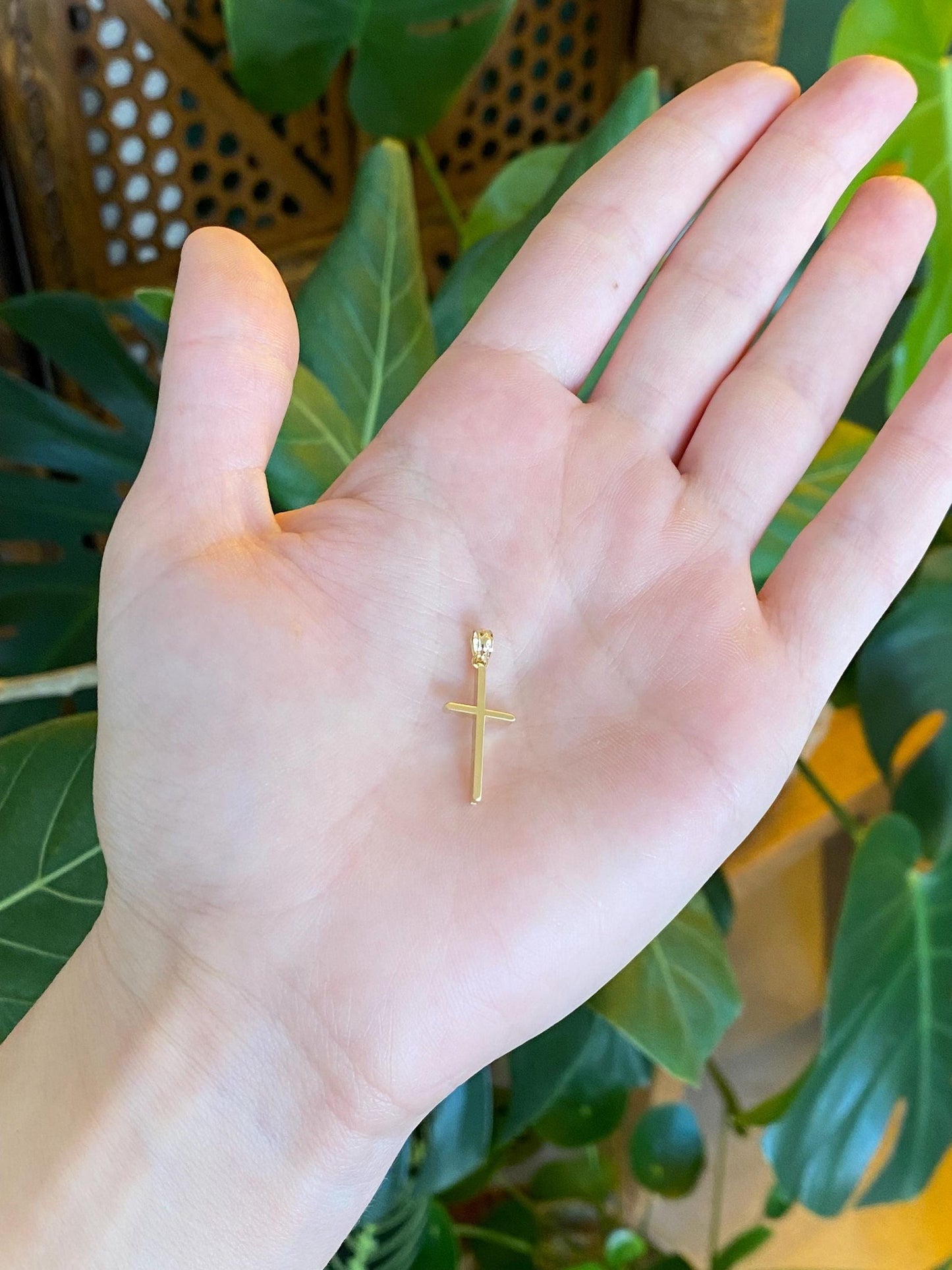 Vintage 14k Yellow Gold Cross Charm