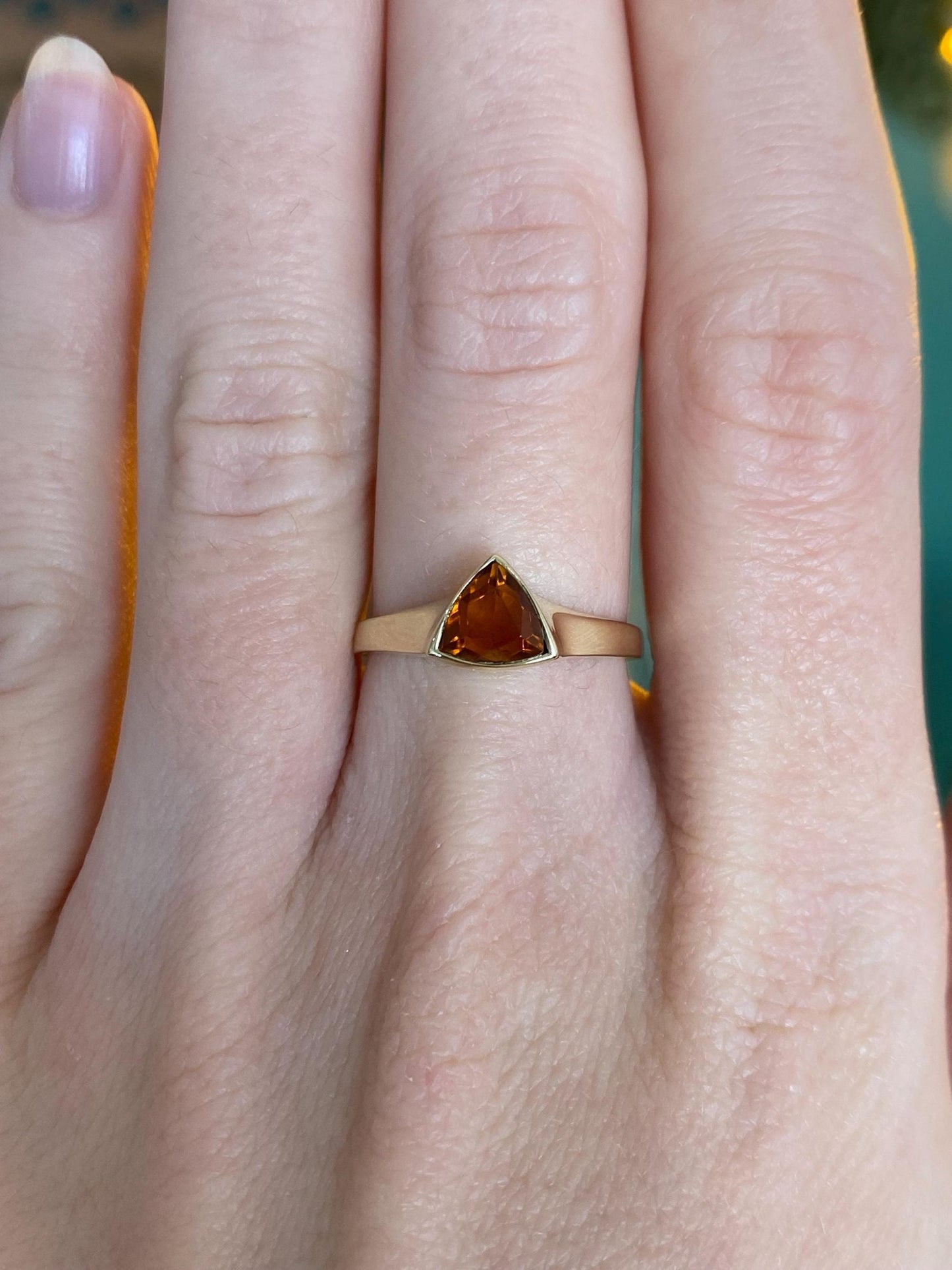 Vintage Solid 14k Yellow Gold Citrine Ring - Size 6.25