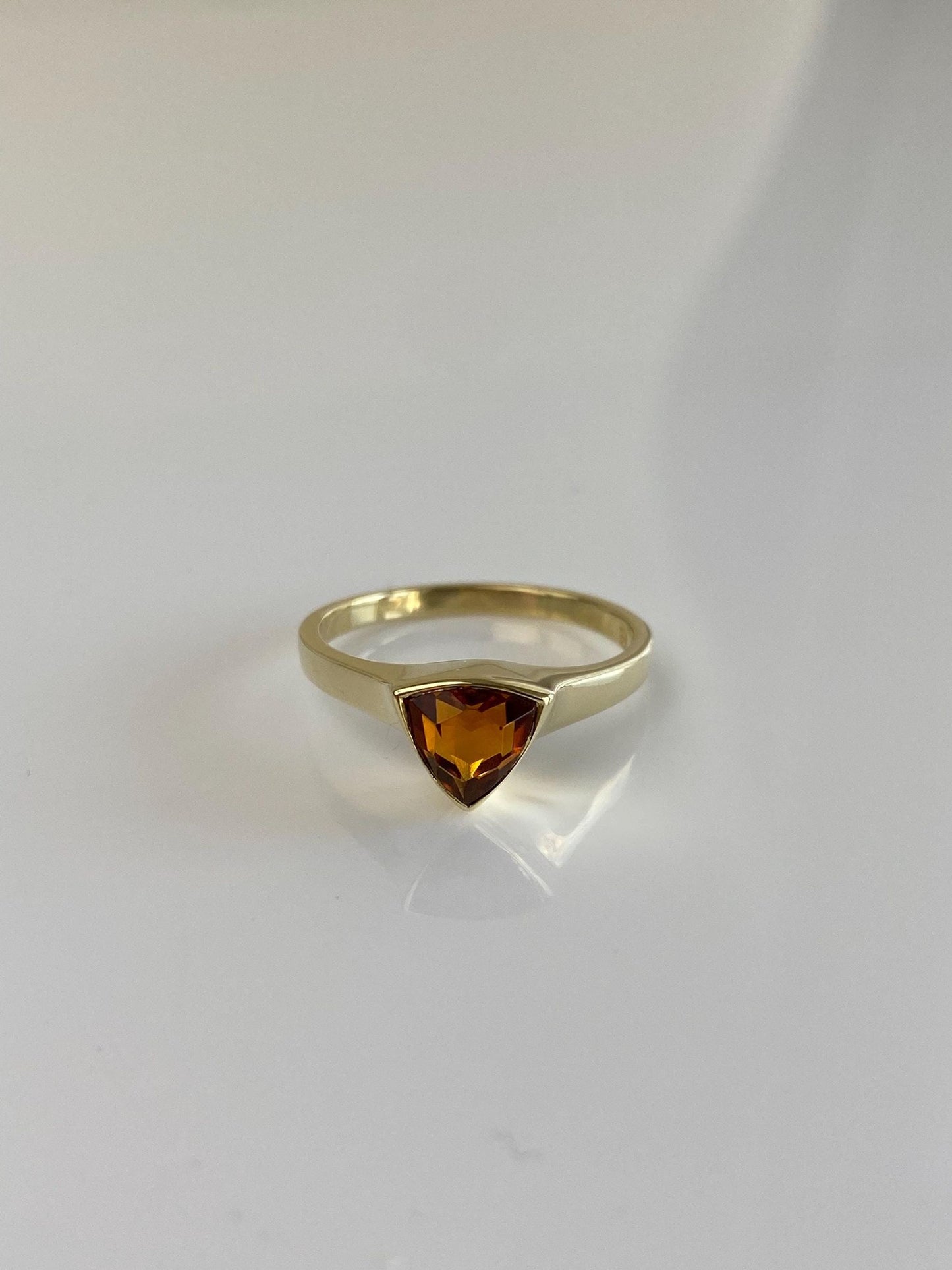 Vintage Solid 14k Yellow Gold Citrine Ring - Size 6.25