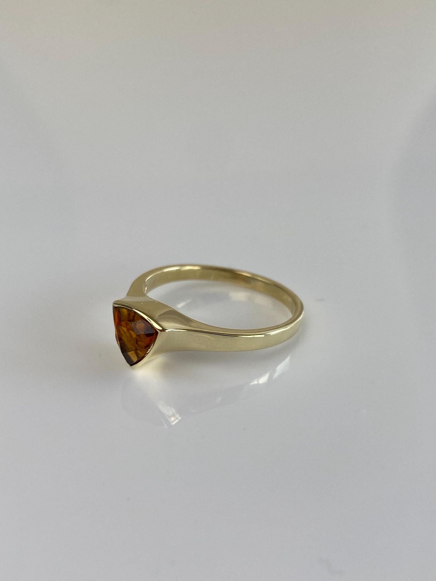 Vintage Solid 14k Yellow Gold Citrine Ring - Size 6.25