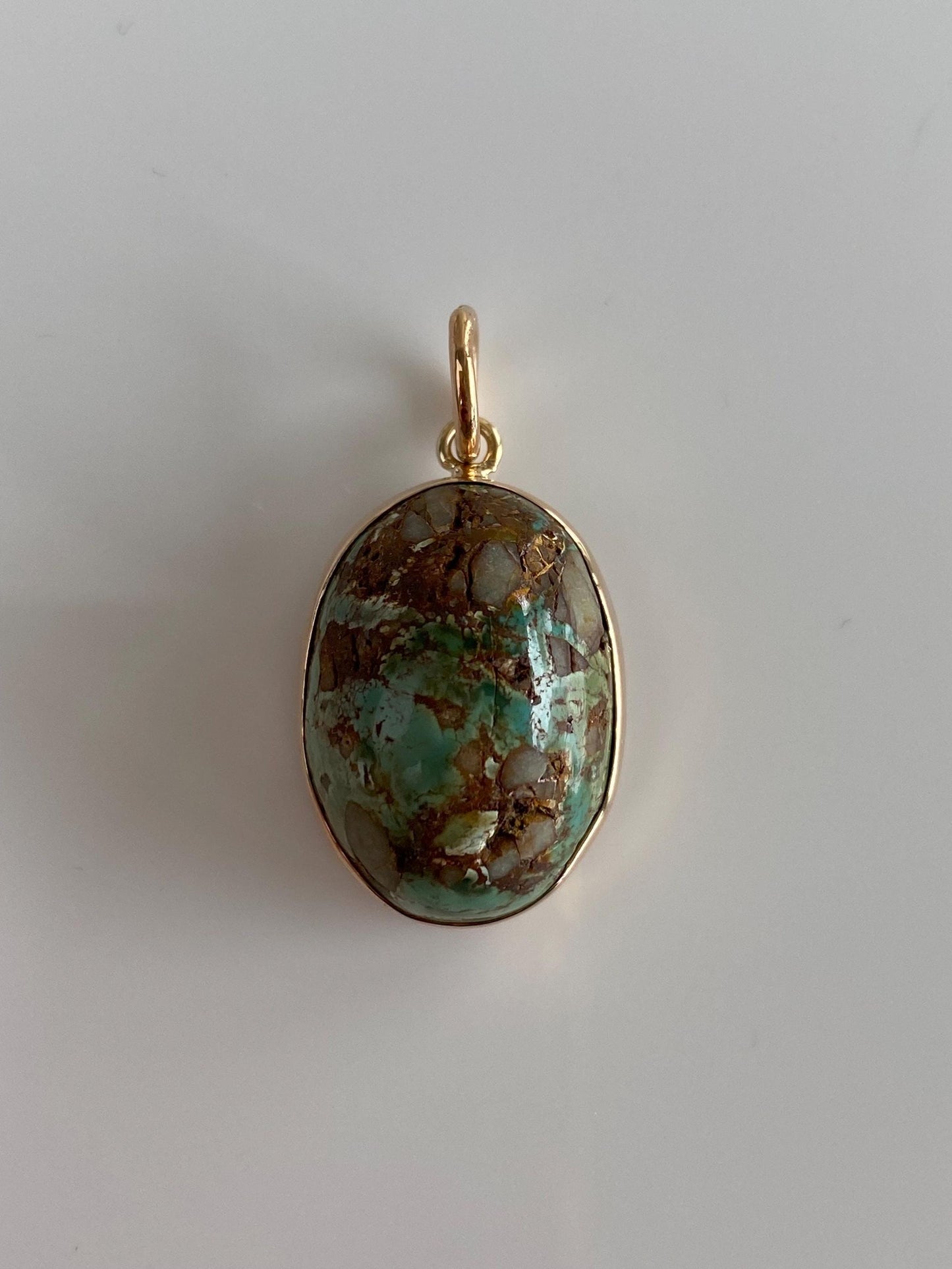 Vintage Solid 10k Yellow Gold Turquoise Charm