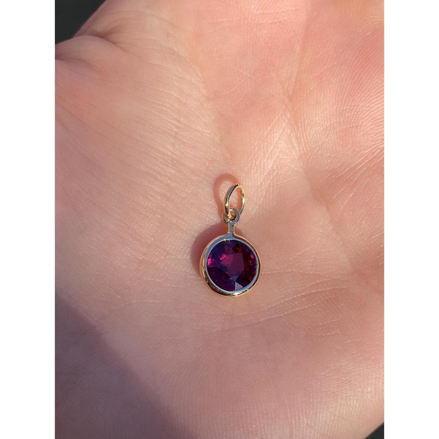 Vintage Solid 10k Yellow Gold Pink Cubic Zirconia Stick Pin Conversion Charm