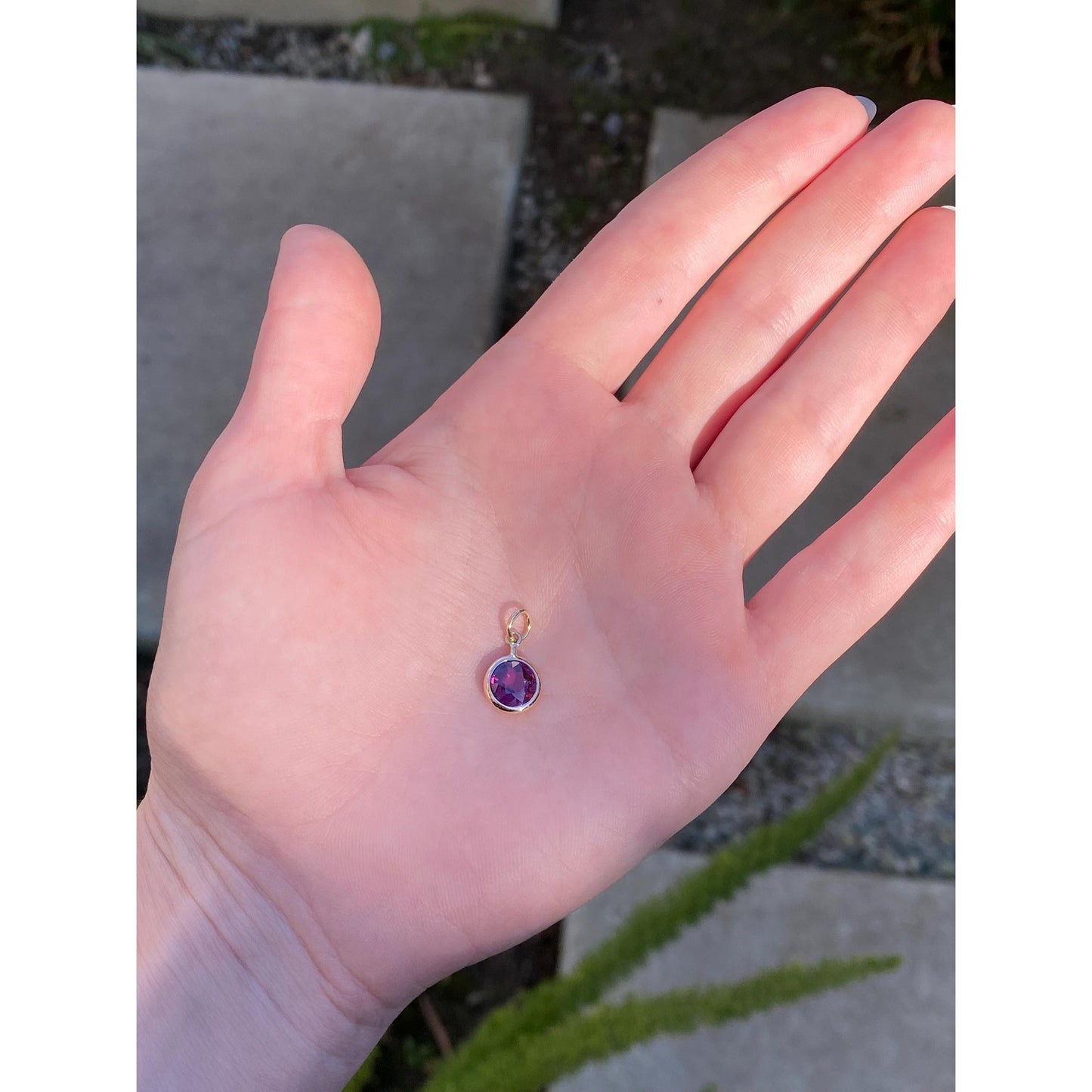 Vintage Solid 10k Yellow Gold Pink Cubic Zirconia Stick Pin Conversion Charm