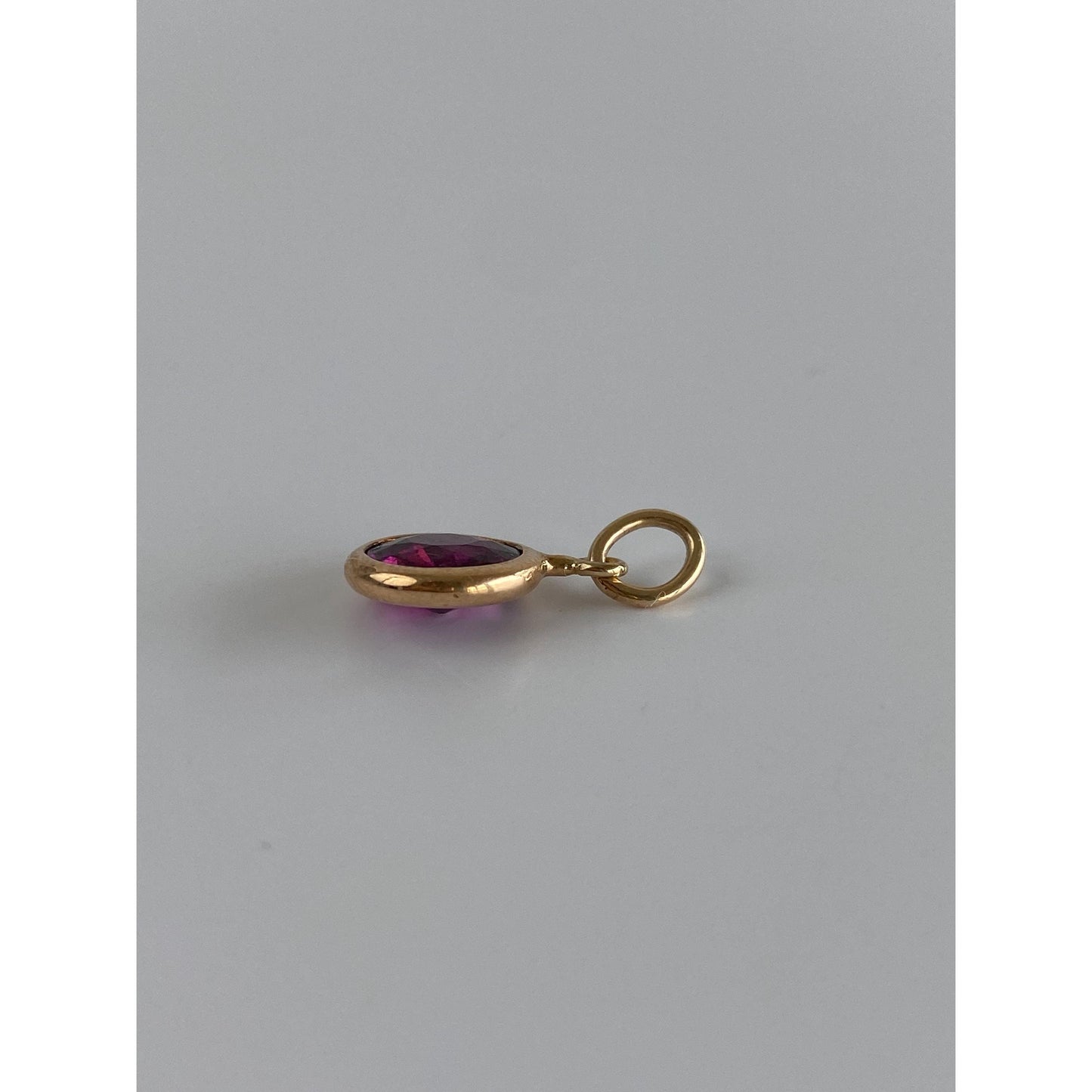 Vintage Solid 10k Yellow Gold Pink Cubic Zirconia Stick Pin Conversion Charm