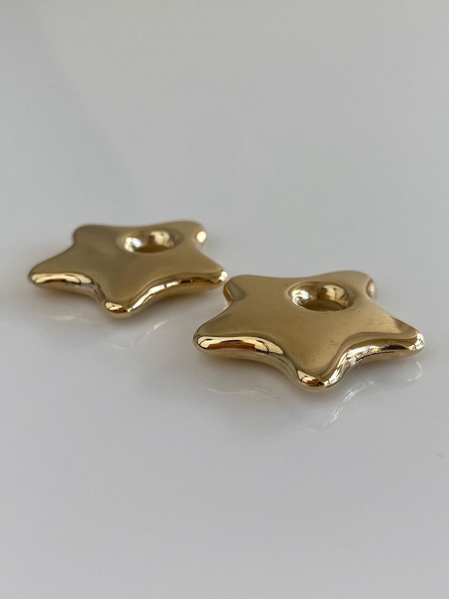 Vintage 14k Yellow Gold Star Hoop Charms