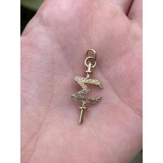 Vintage Solid 10k Yellow Gold 1949 Key Charm