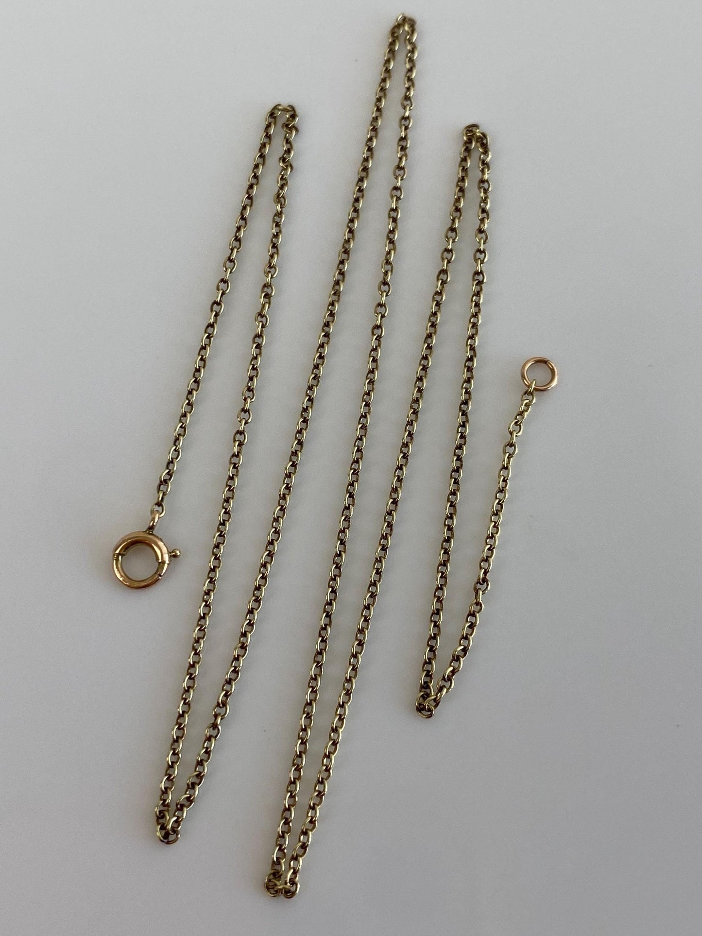 Vintage Solid 14k Yellow Gold Dainty Rolo Chain Necklace - 15.75 inches