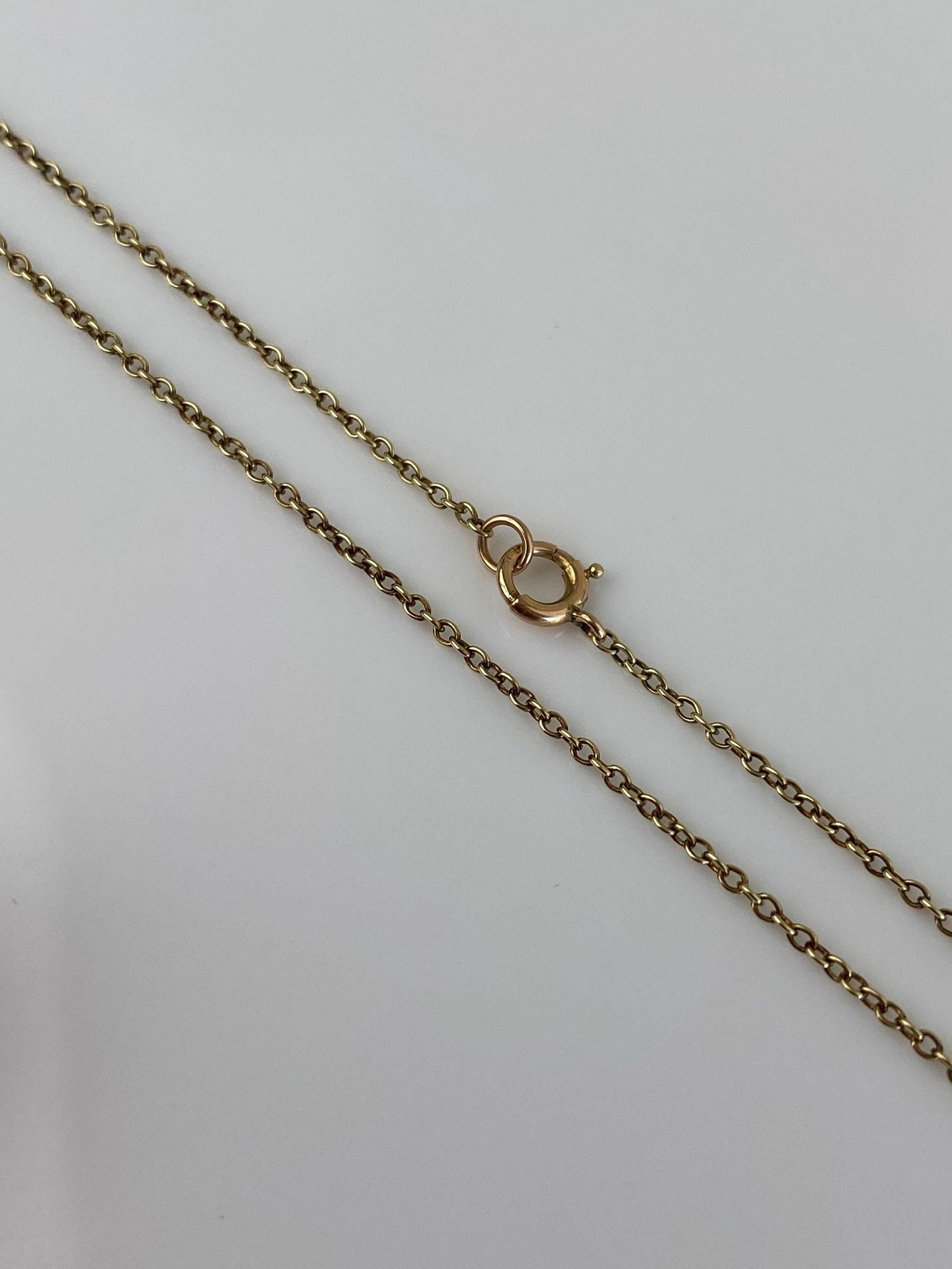 Vintage Solid 14k Yellow Gold Dainty Rolo Chain Necklace - 15.75 inches