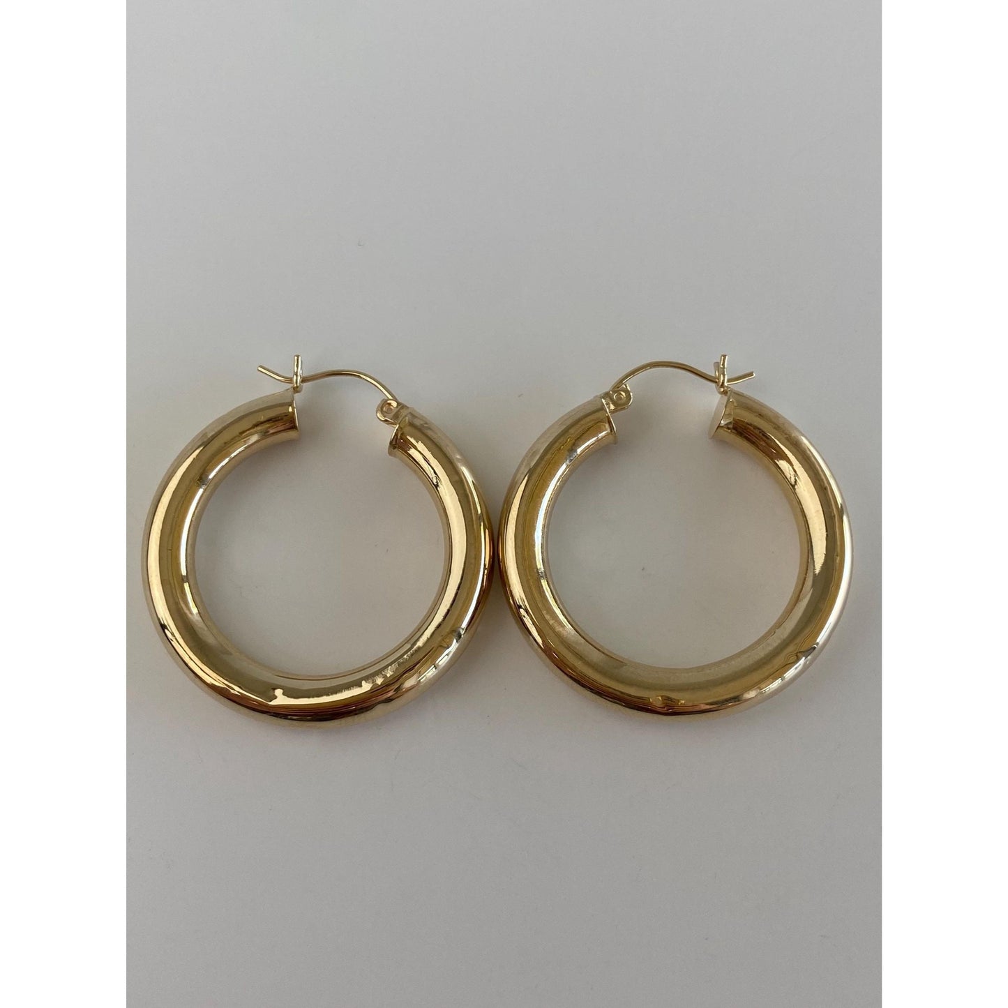 Vintage 14k Yellow Gold Chunky Hoop Earrings