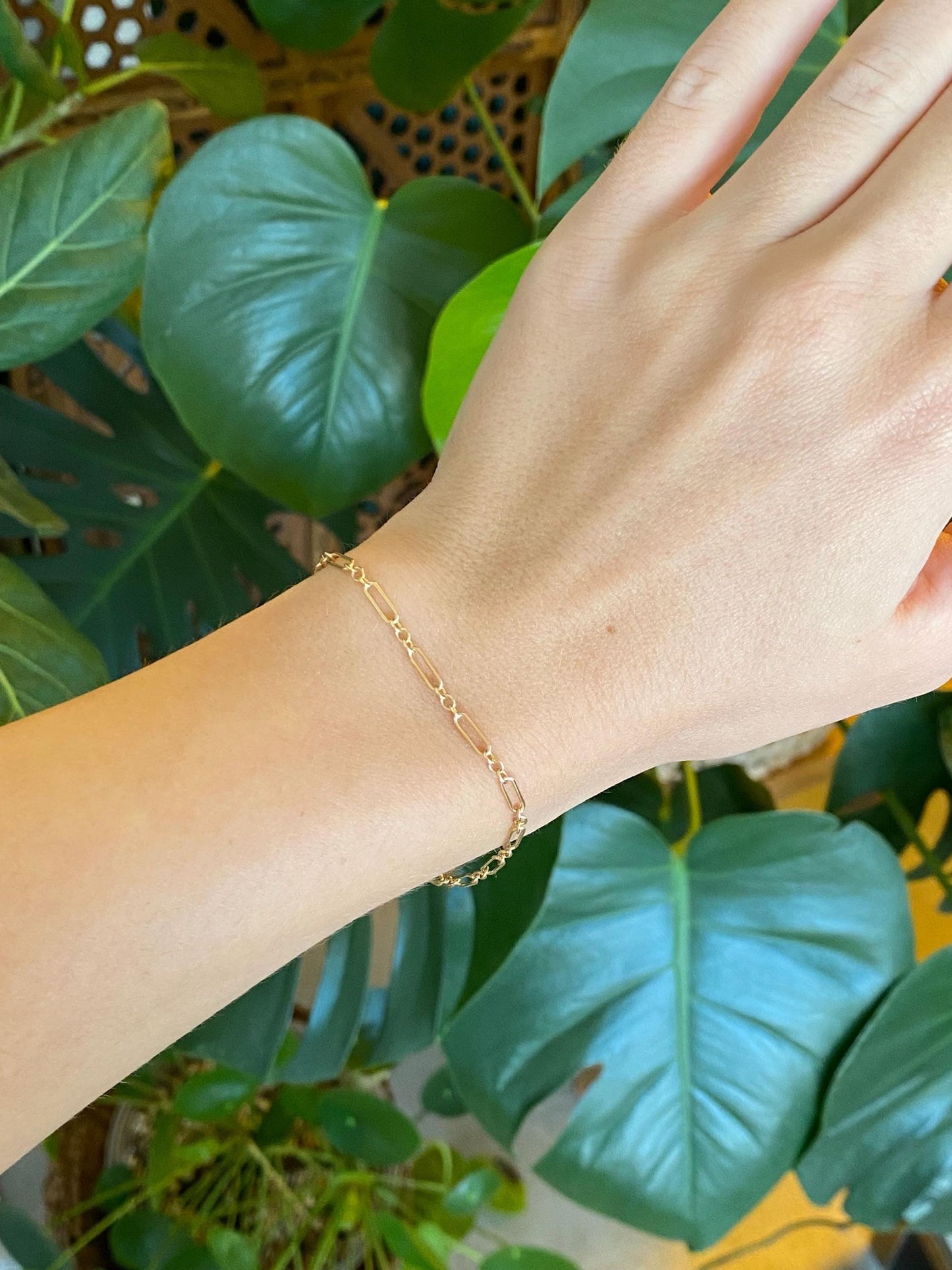 Vintage Solid 10k Yellow Gold  Albert Trombone Link Chain Bracelet - 7 inches