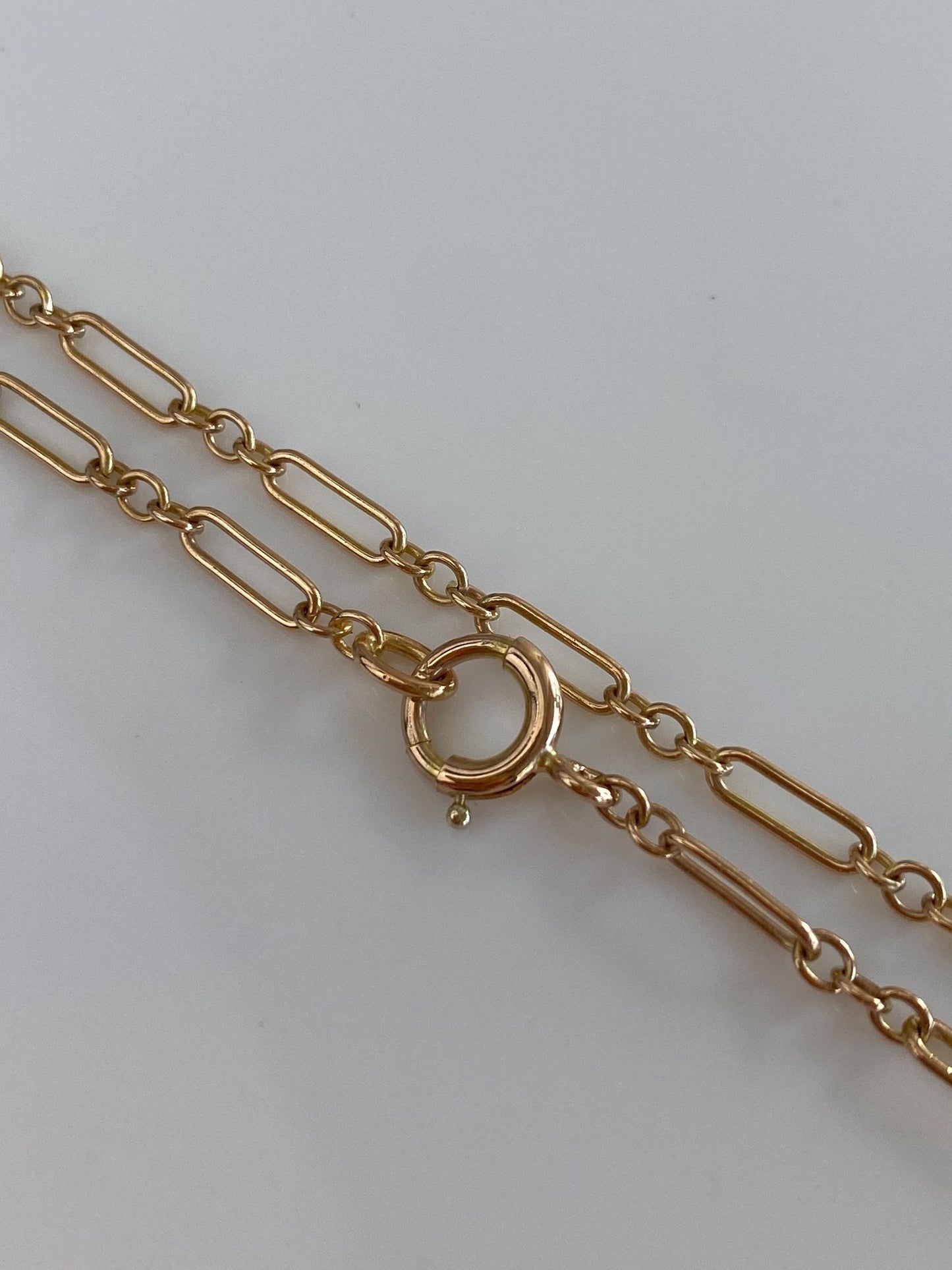 Vintage Solid 10k Yellow Gold  Albert Trombone Link Chain Bracelet - 7 inches