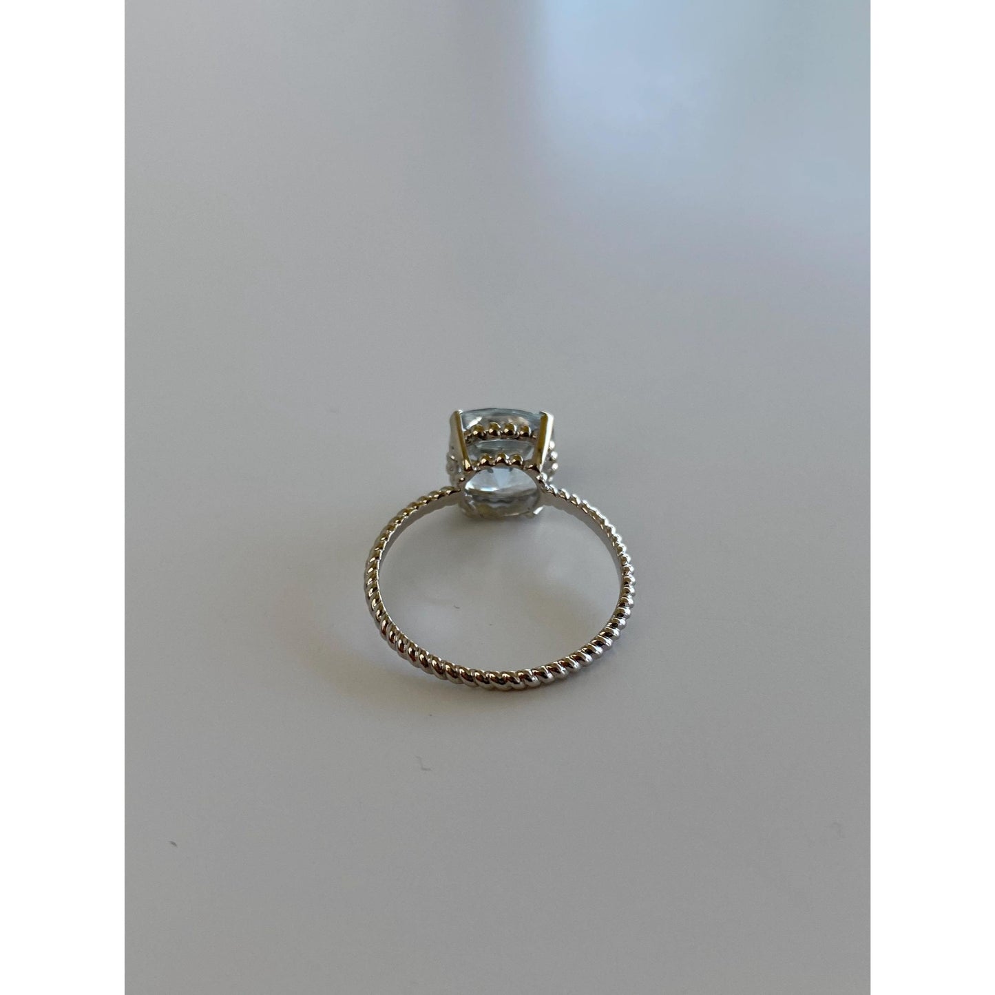 Vintage Solid 10k White Gold Cubic Zirconia Ring - Size 5.75