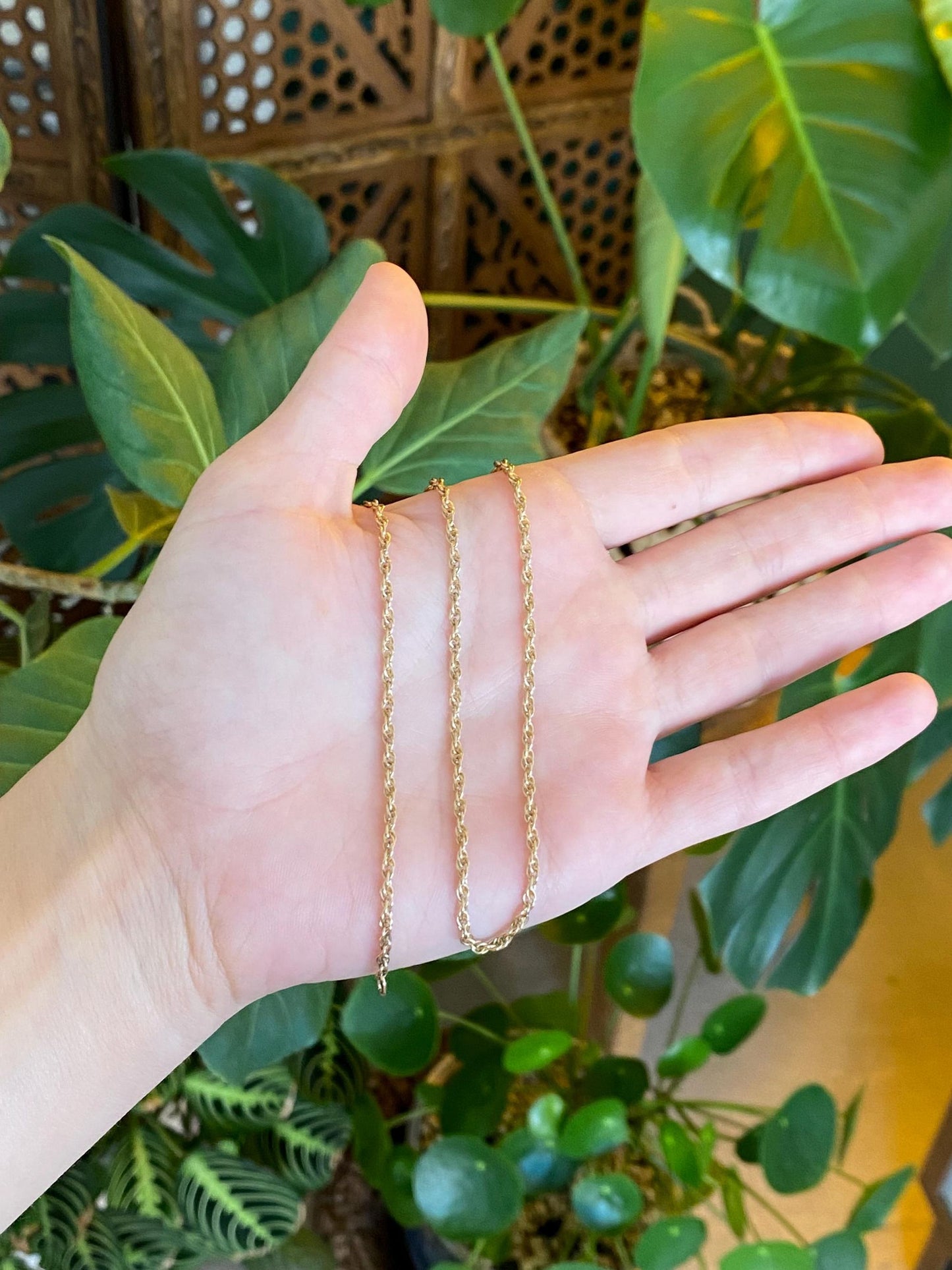 Vintage Solid 14k Yellow Gold Chain Necklace - 16.5 inches