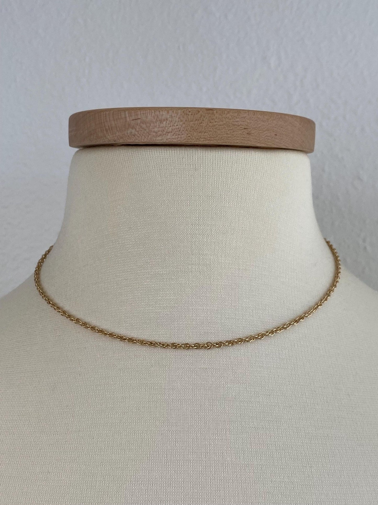 Vintage Solid 14k Yellow Gold Chain Necklace - 16.5 inches