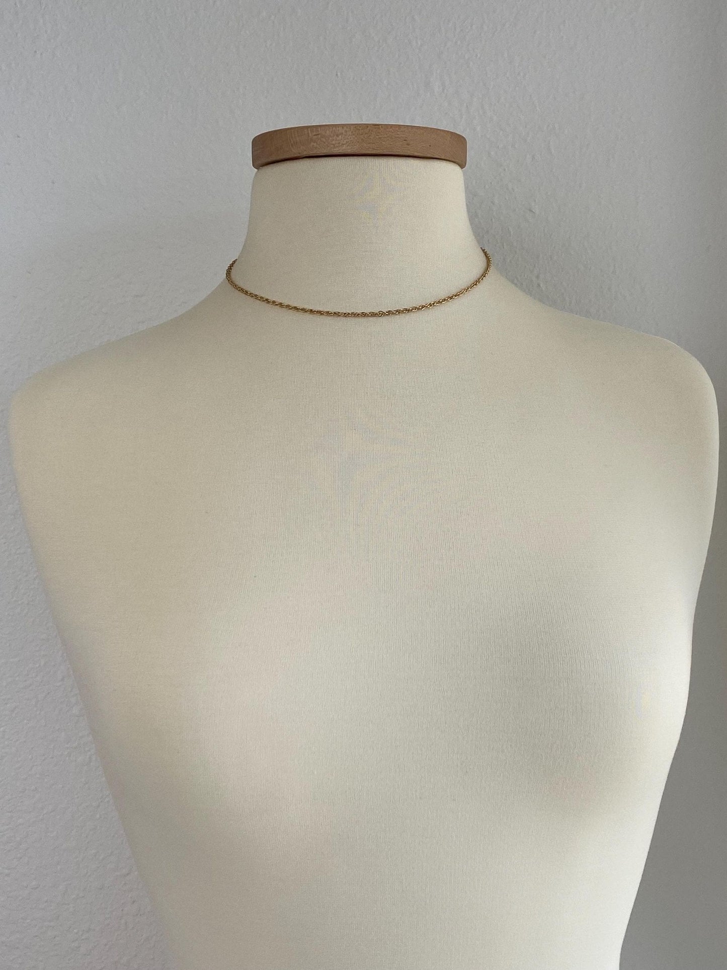 Vintage Solid 14k Yellow Gold Chain Necklace - 16.5 inches