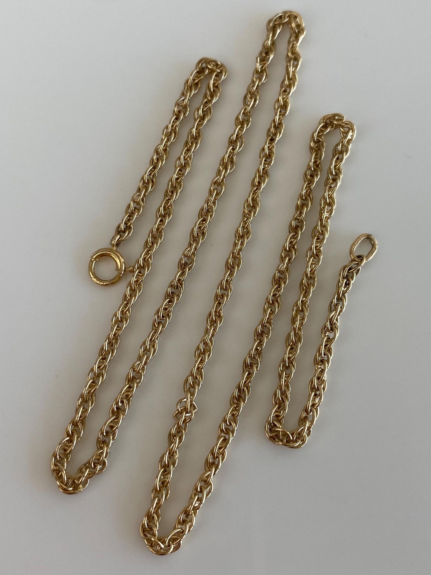 Vintage Solid 14k Yellow Gold Chain Necklace - 16.5 inches