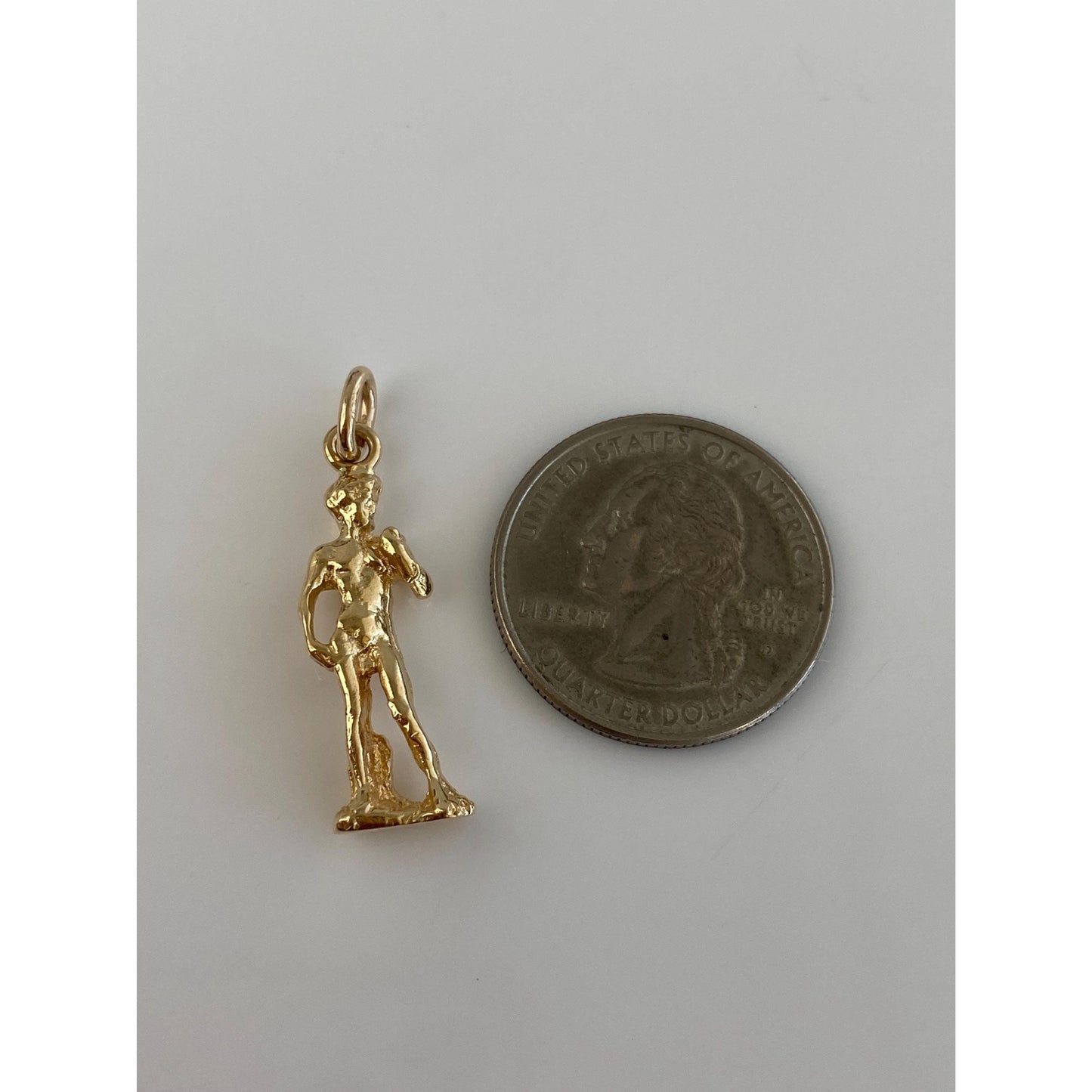 Vintage Solid 18k Yellow Gold Michelangelo's David Statue Charm