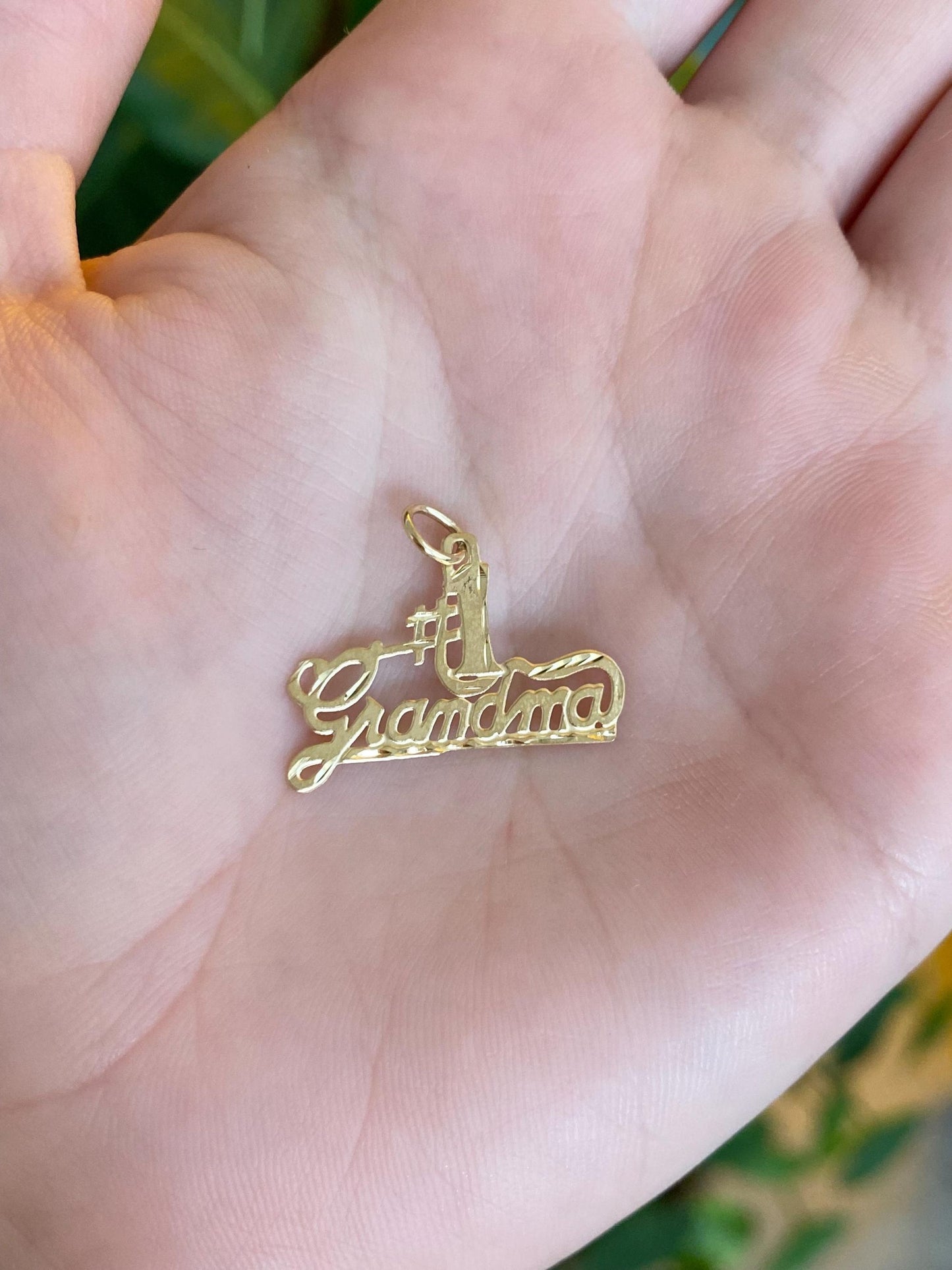 Vintage Solid 14k Yellow Gold #1 Grandma Charm