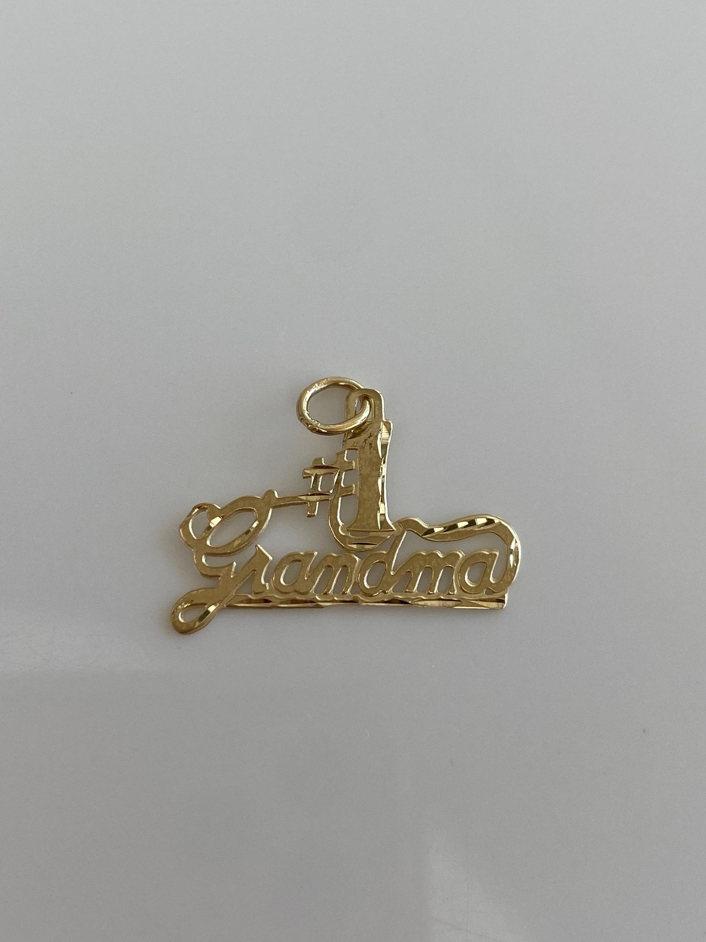 Vintage Solid 14k Yellow Gold #1 Grandma Charm
