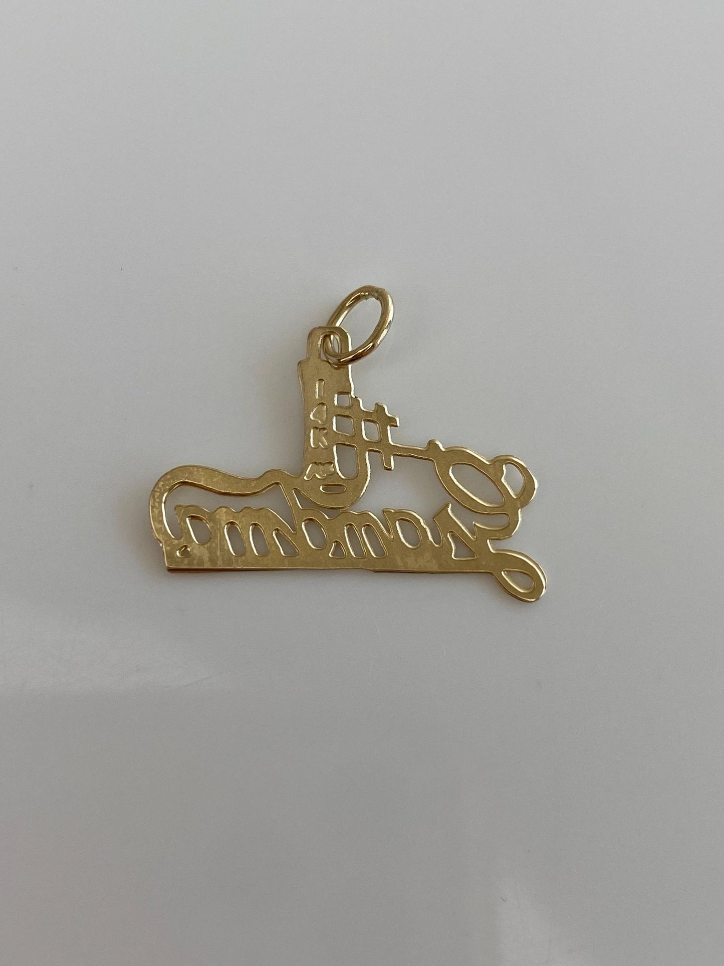 Vintage Solid 14k Yellow Gold #1 Grandma Charm