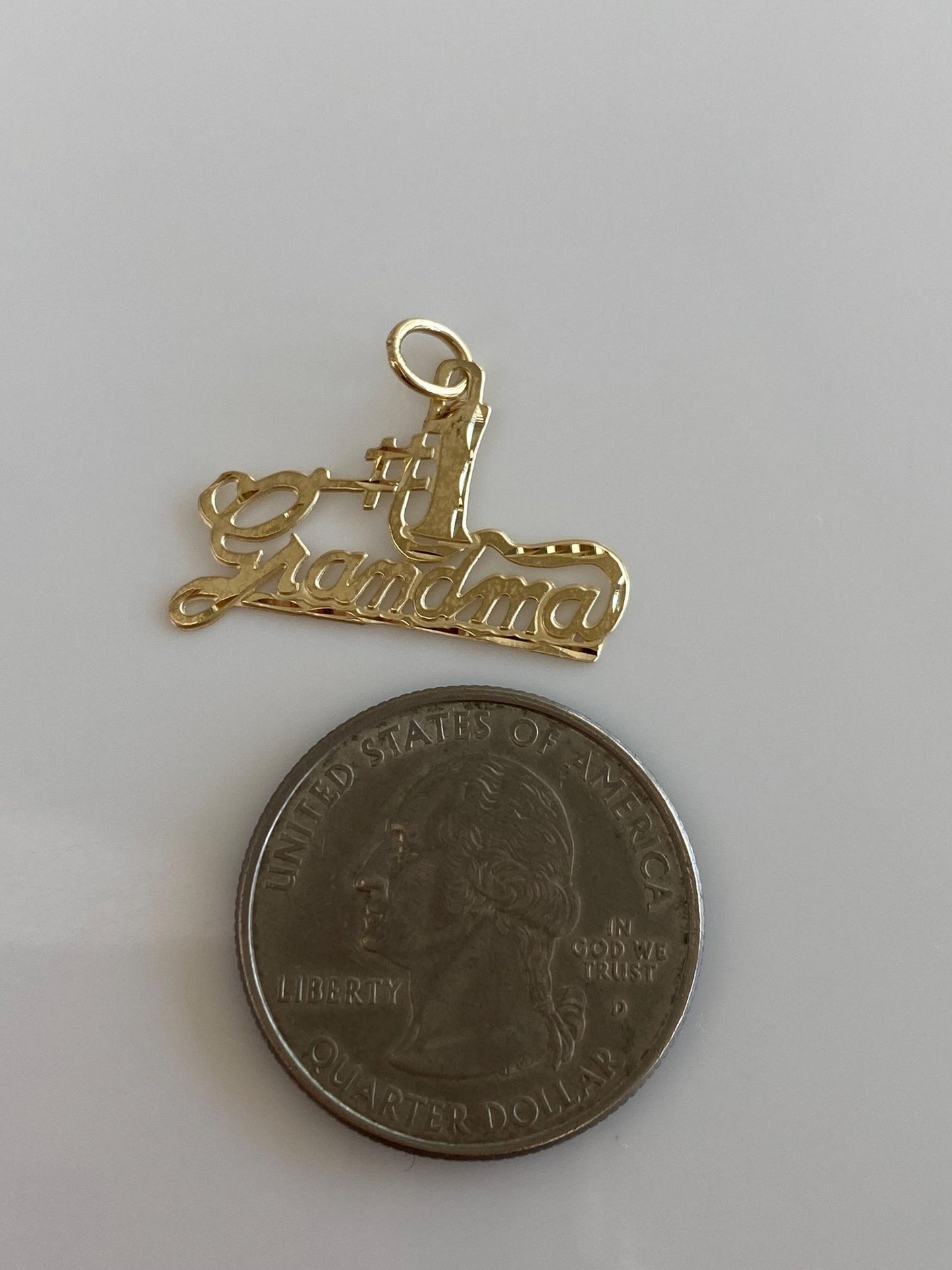 Vintage Solid 14k Yellow Gold #1 Grandma Charm