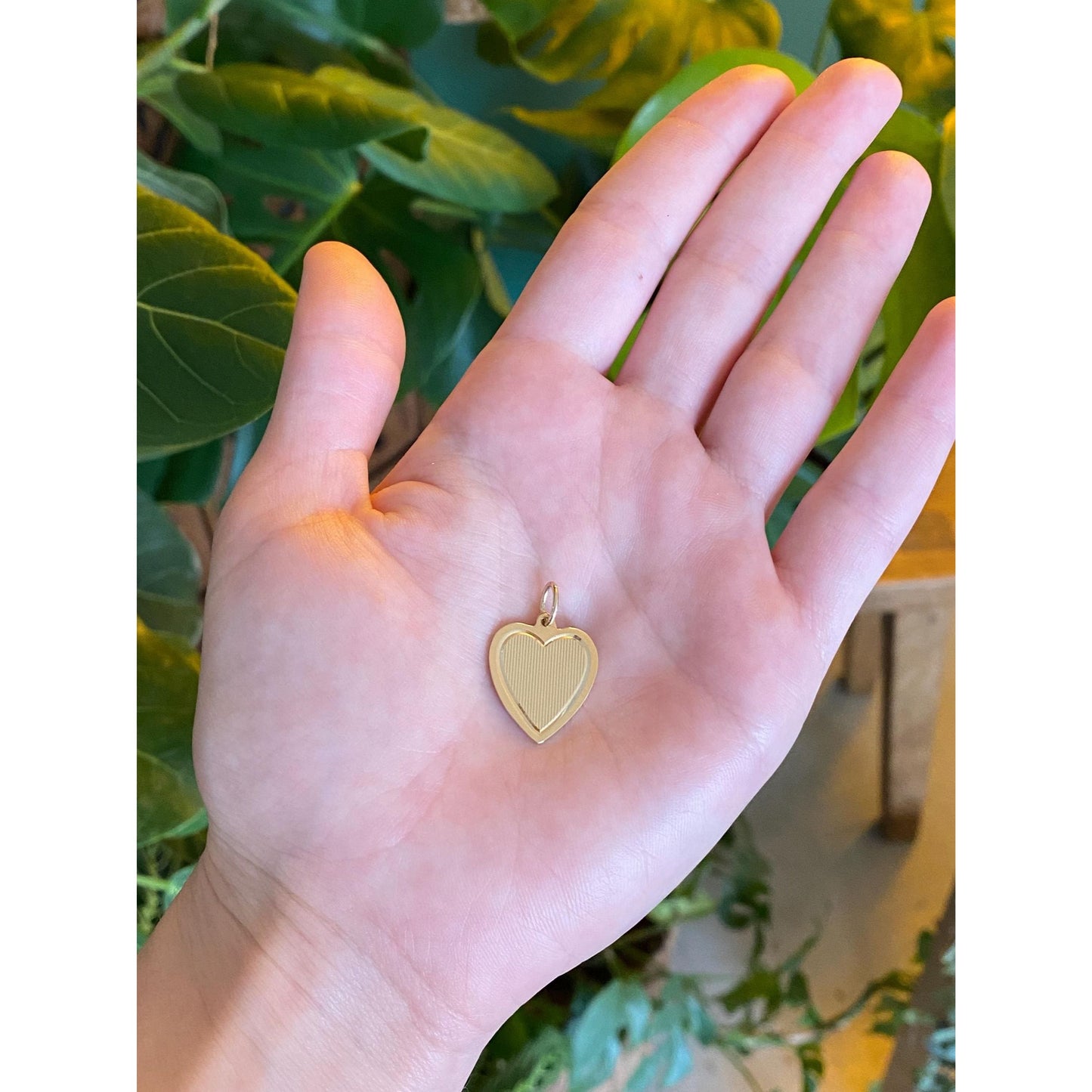 Solid 14k Yellow Gold Heart Charm
