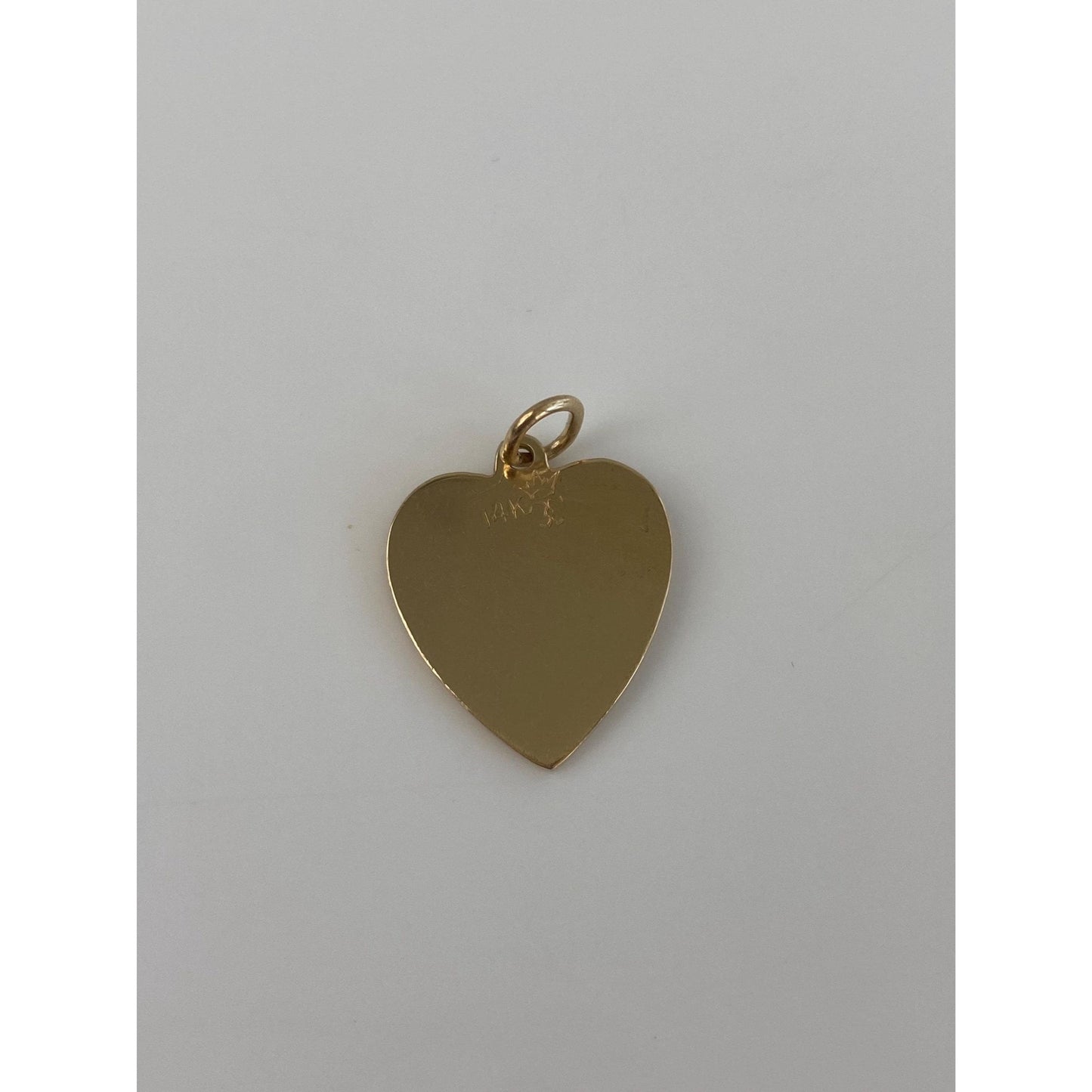 Solid 14k Yellow Gold Heart Charm