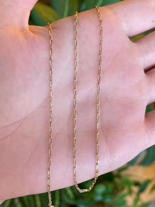 Vintage Solid 9k Rosey Gold Biker Link Chain Necklace - 20.5 inches