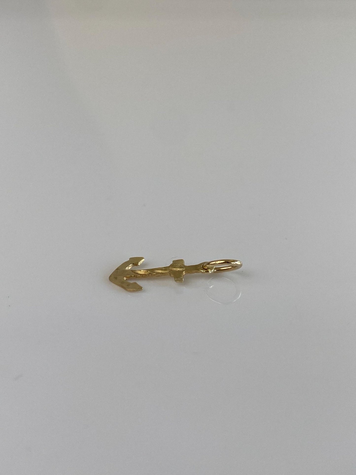 Vintage Solid 14k Yellow Gold Diamond Cut Anchor Charm