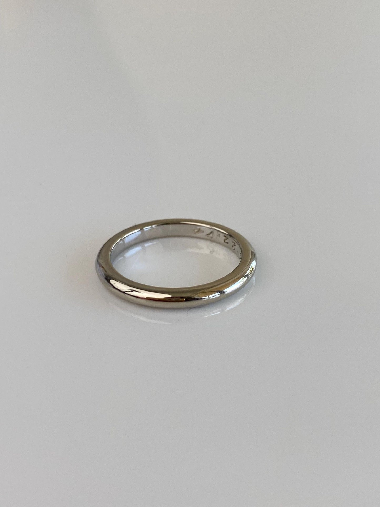 Vintage Solid 14k White Gold Ring Band - Size 4.25