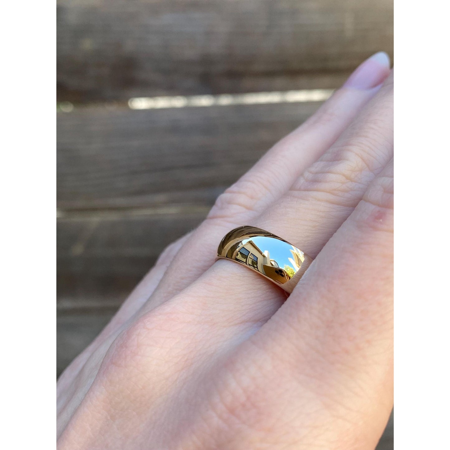 Vintage Solid 14k Yellow Gold Wide Ring Band - Size 10.75-11