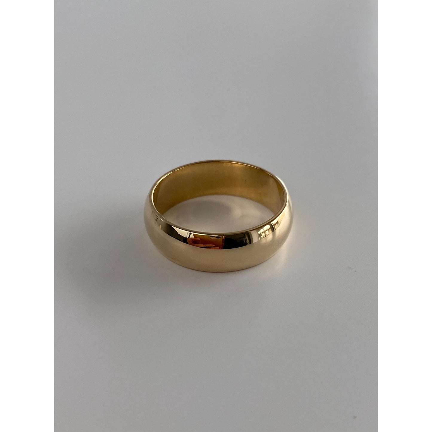 Vintage Solid 14k Yellow Gold Wide Ring Band - Size 10.75-11