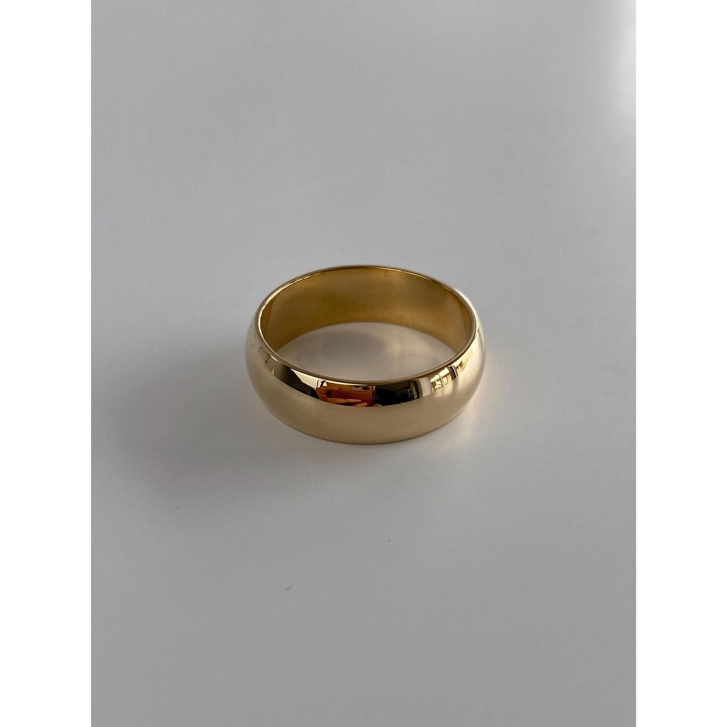 Vintage Solid 14k Yellow Gold Wide Ring Band - Size 10.75-11