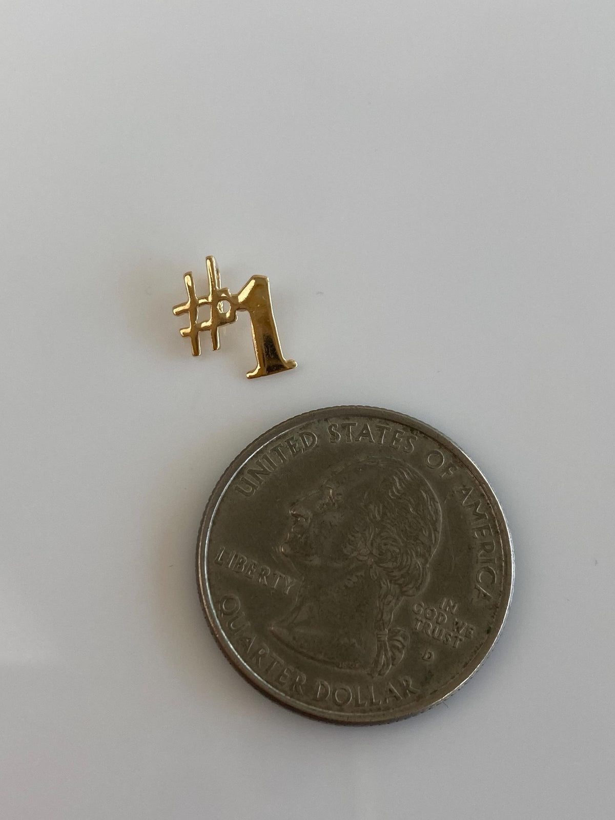 Vintage Solid 14k Yellow Gold #1 Charm