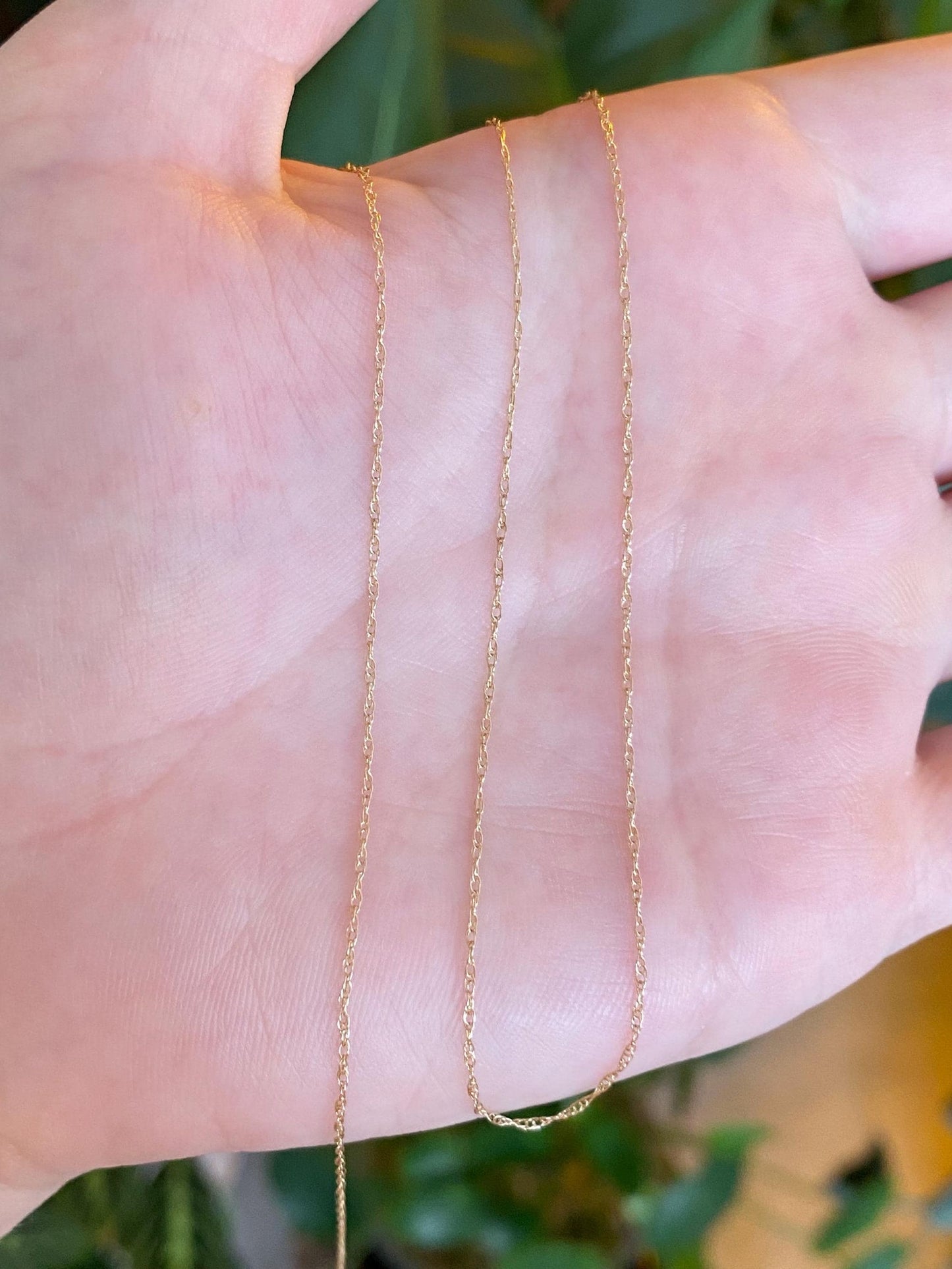 Vintage Solid 10k Yellow Gold Dainty Chain Necklace - 21 inches