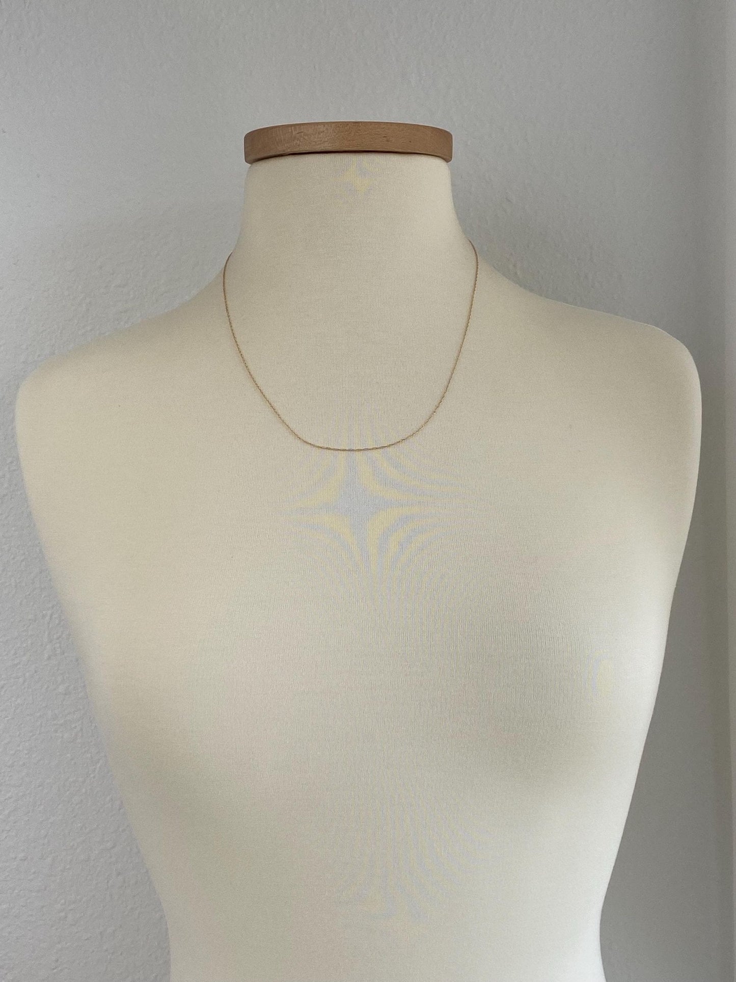 Vintage Solid 10k Yellow Gold Dainty Chain Necklace - 21 inches
