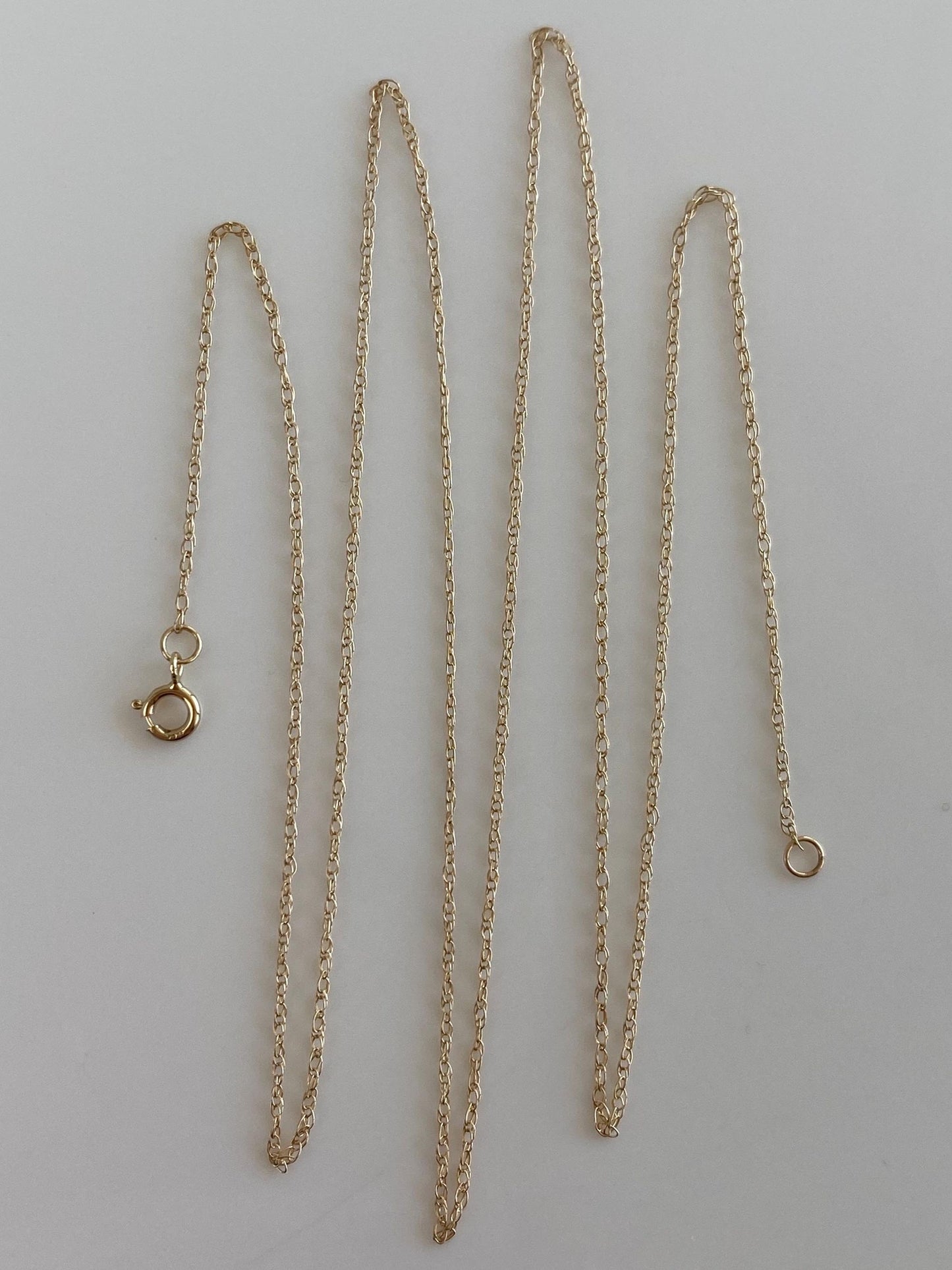 Vintage Solid 10k Yellow Gold Dainty Chain Necklace - 21 inches