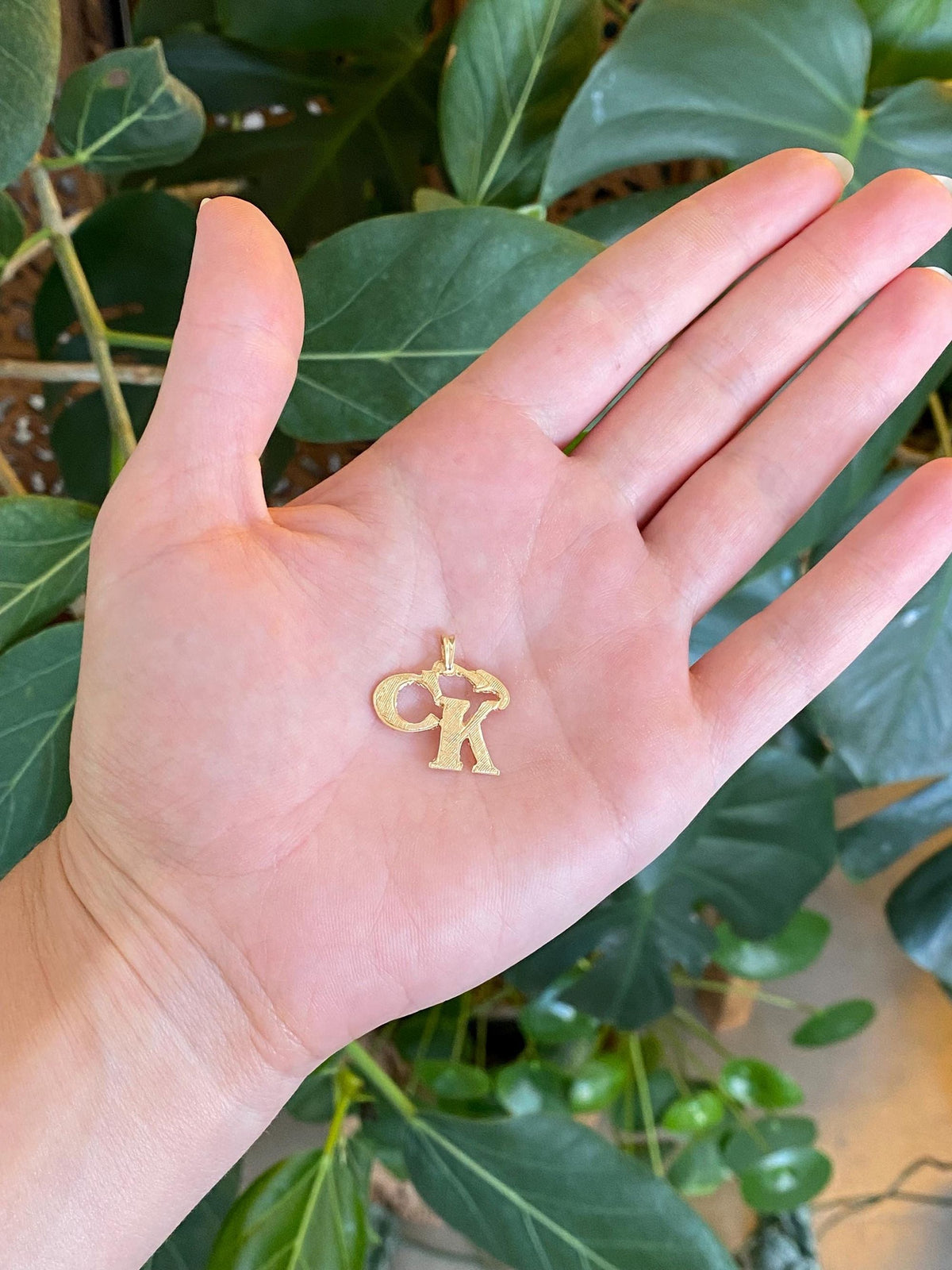 Vintage Solid 12k Yellow Gold CK Charm