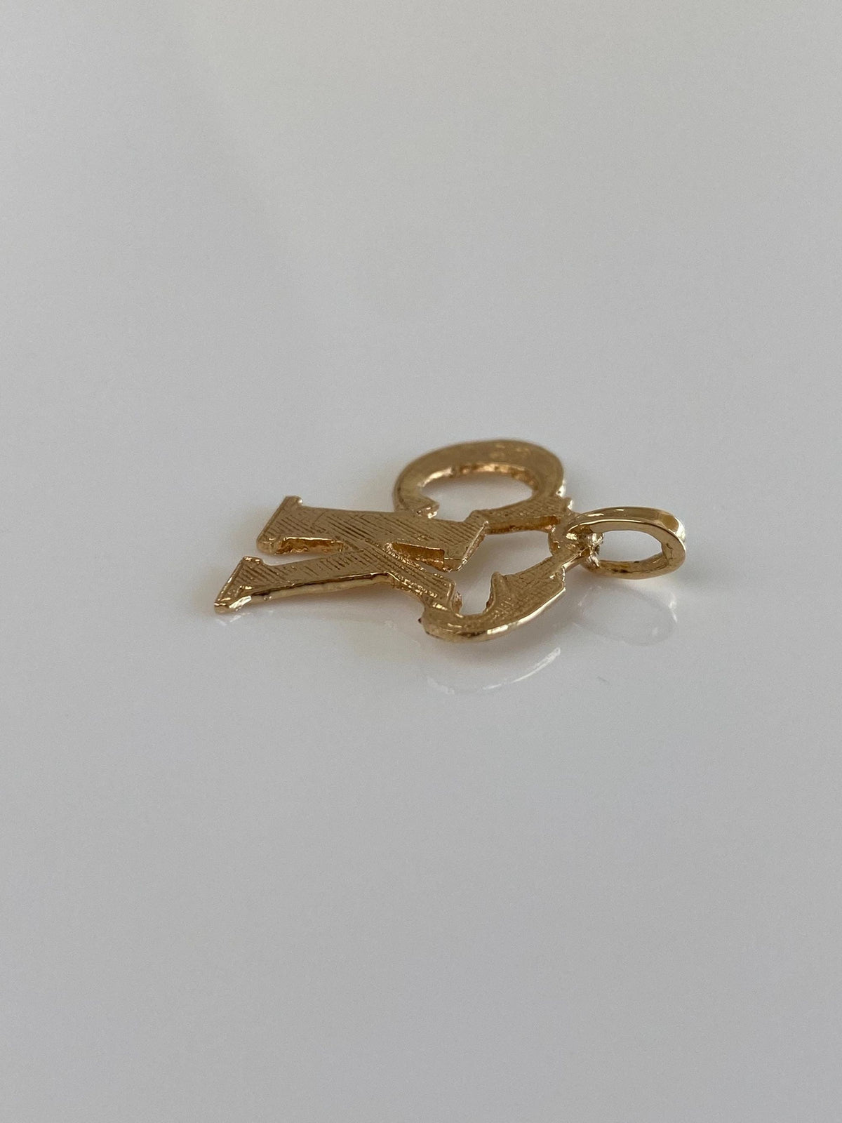 Vintage Solid 12k Yellow Gold CK Charm