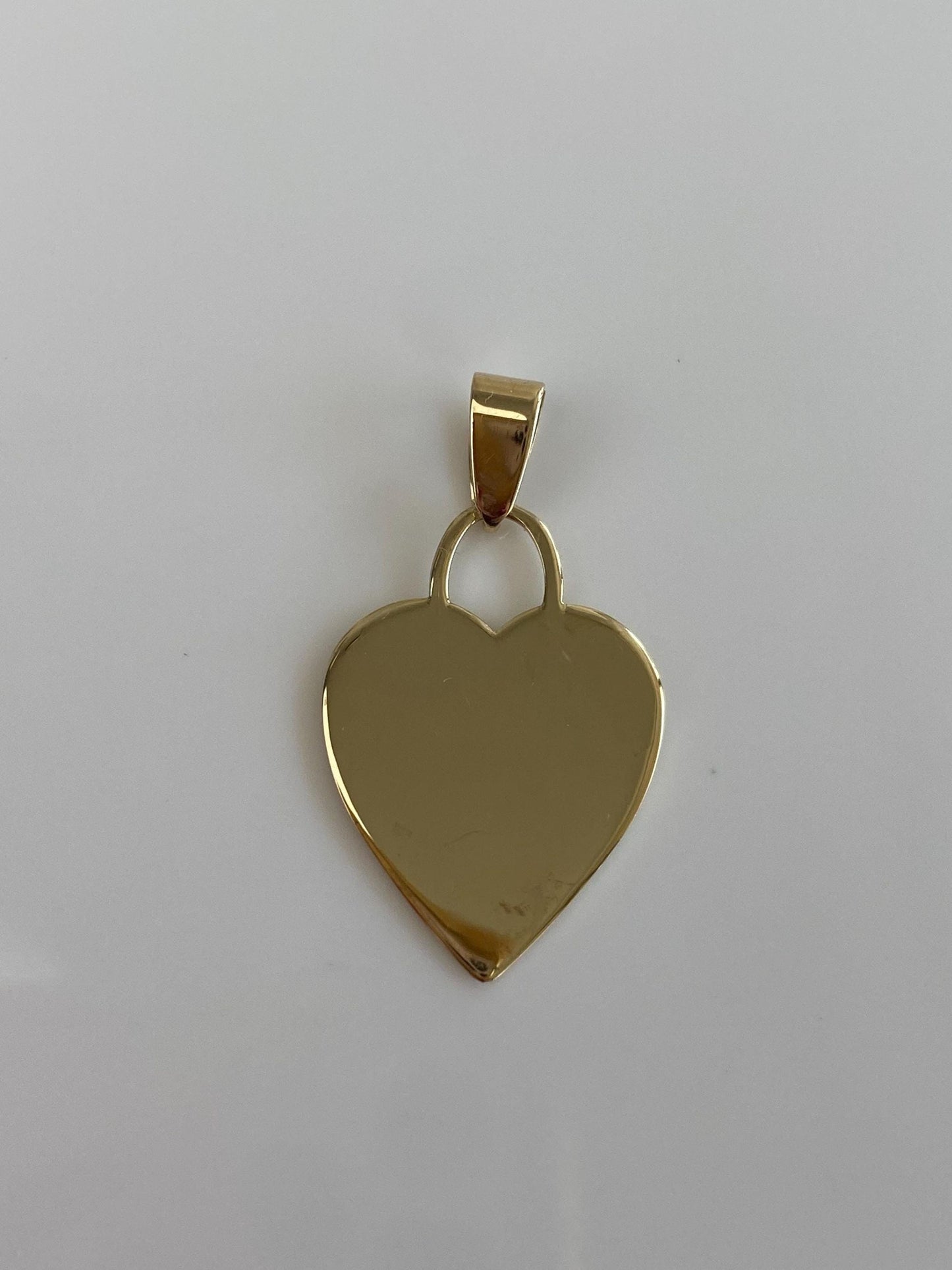 Vintage Solid 14k Yellow Gold Flat Heart Charm