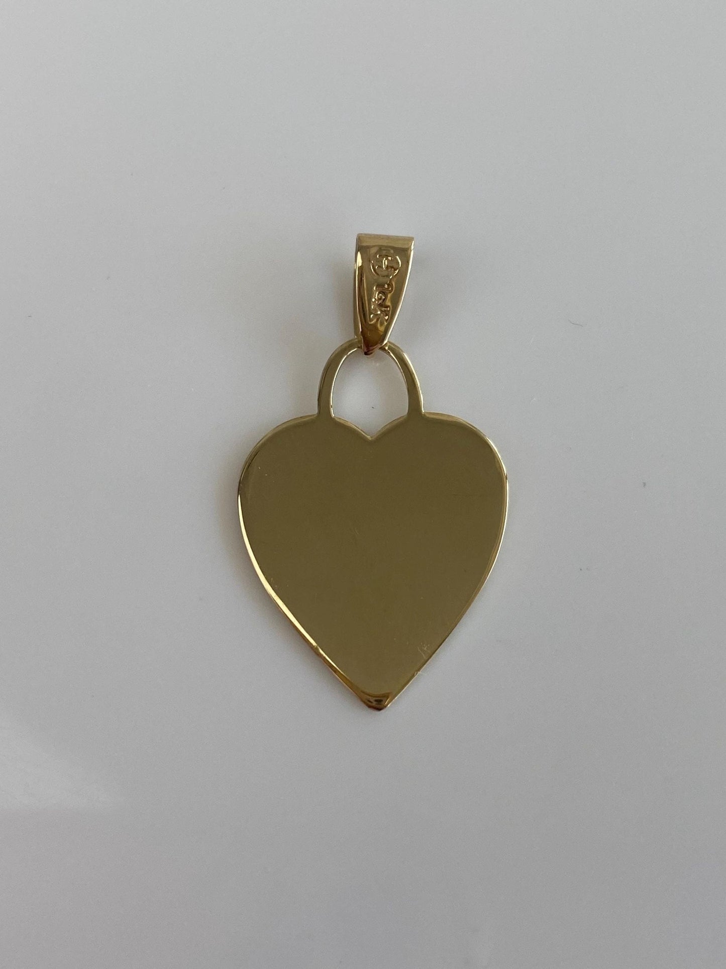 Vintage Solid 14k Yellow Gold Flat Heart Charm