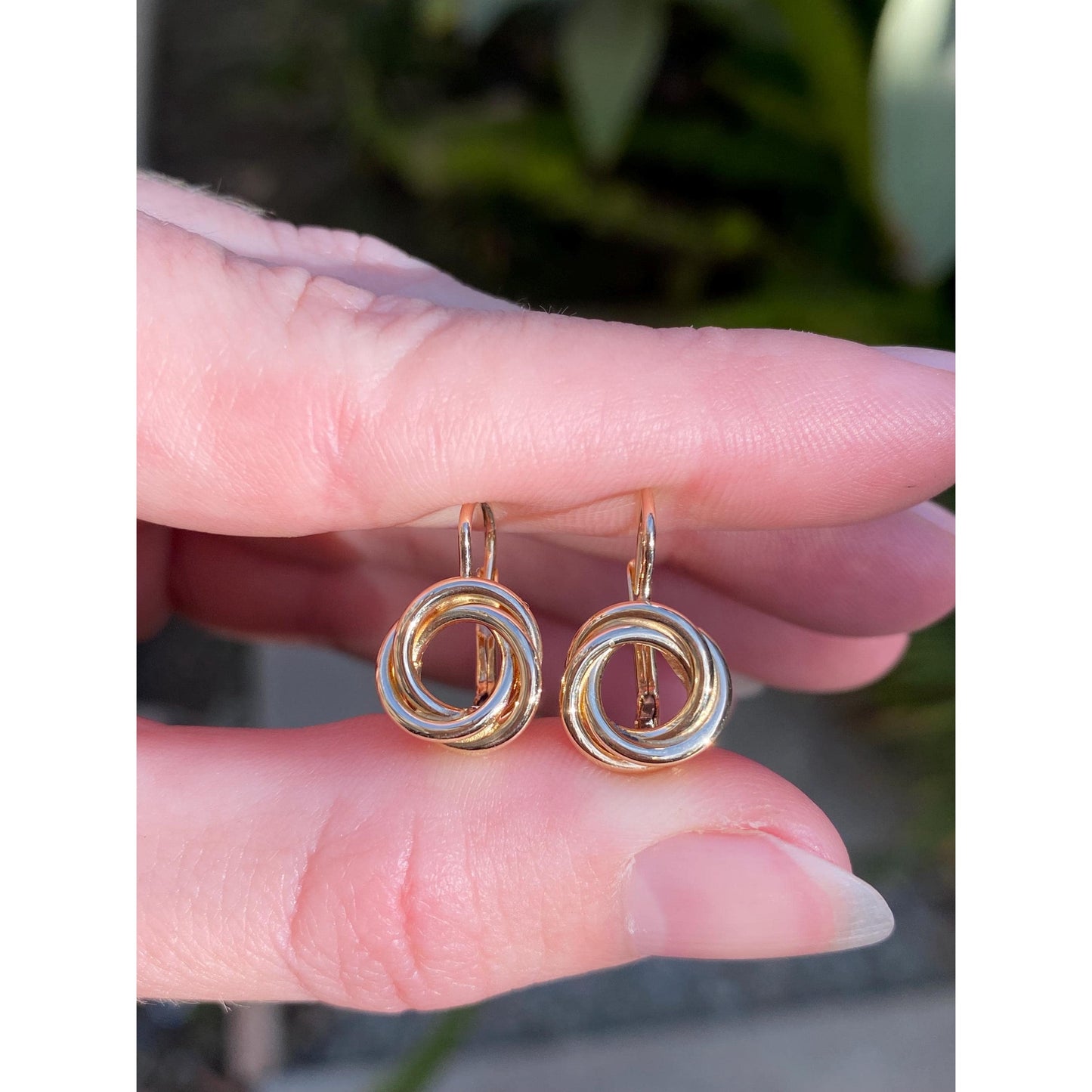 Vintage Solid 18k Yellow Gold Knot Drop Earrings - Fine Estate Jewelry - Real Genuine Gold