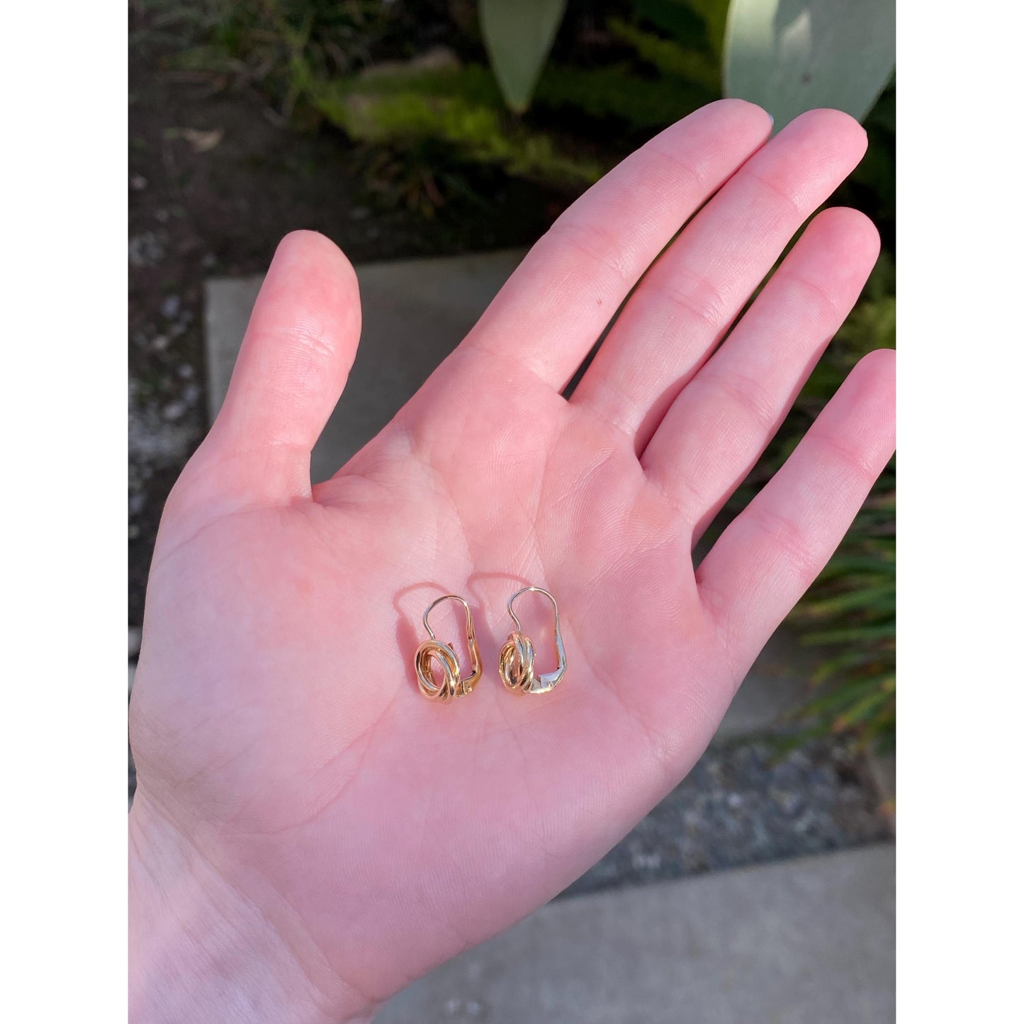 Vintage Solid 18k Yellow Gold Knot Drop Earrings - Fine Estate Jewelry - Real Genuine Gold