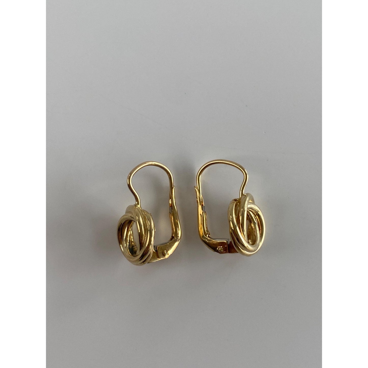 Vintage Solid 18k Yellow Gold Knot Drop Earrings - Fine Estate Jewelry - Real Genuine Gold
